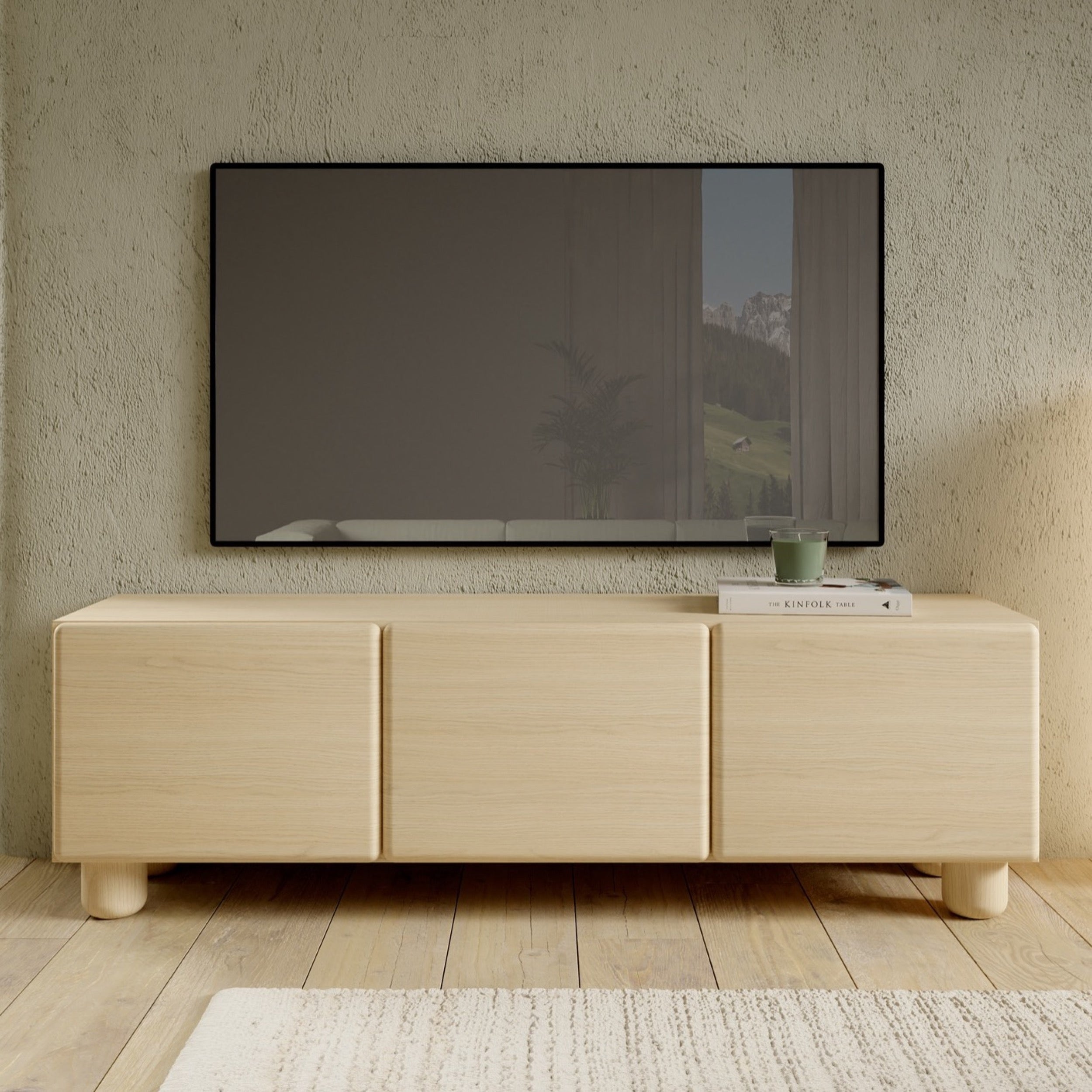 TV-Schrank Lomo mit drei Klappen, 150 cm, Vicenza-Eiche