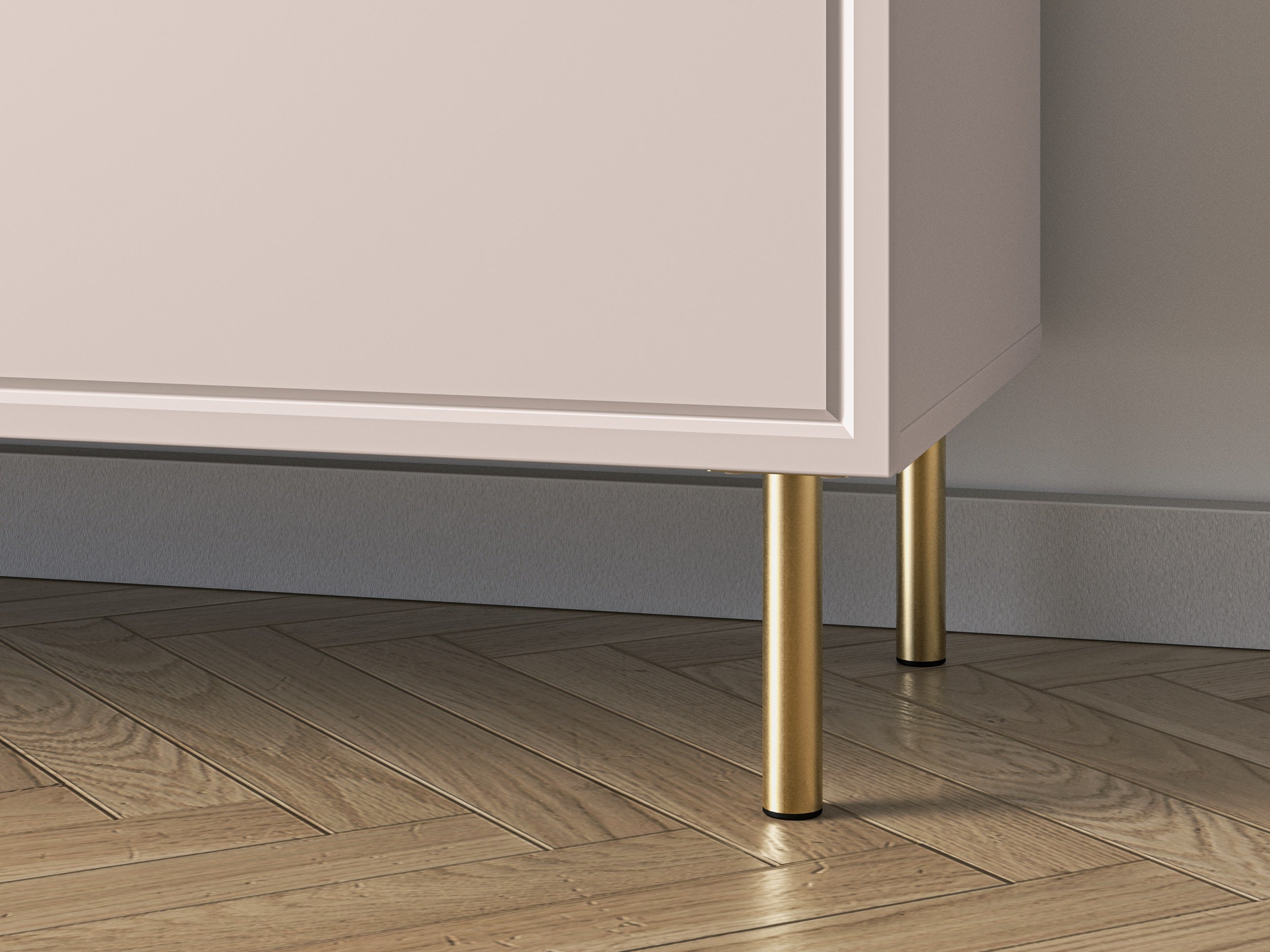 Einzeltür-Kommode Loppa mit drei Schubladen 120 cm Kaschmir