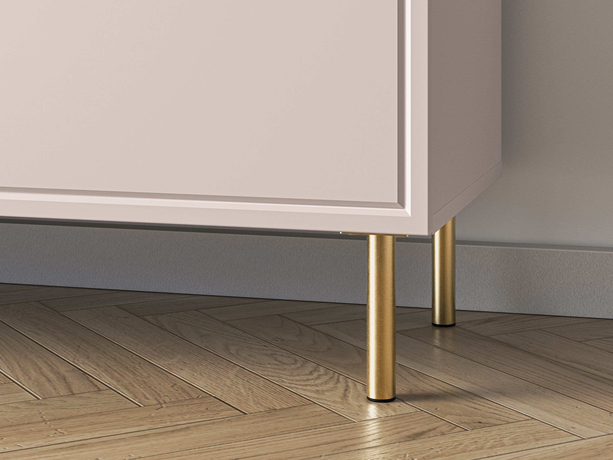 Zweiturige Kommode Loppa mit drei Schubladen, 160 cm, Kaschmir