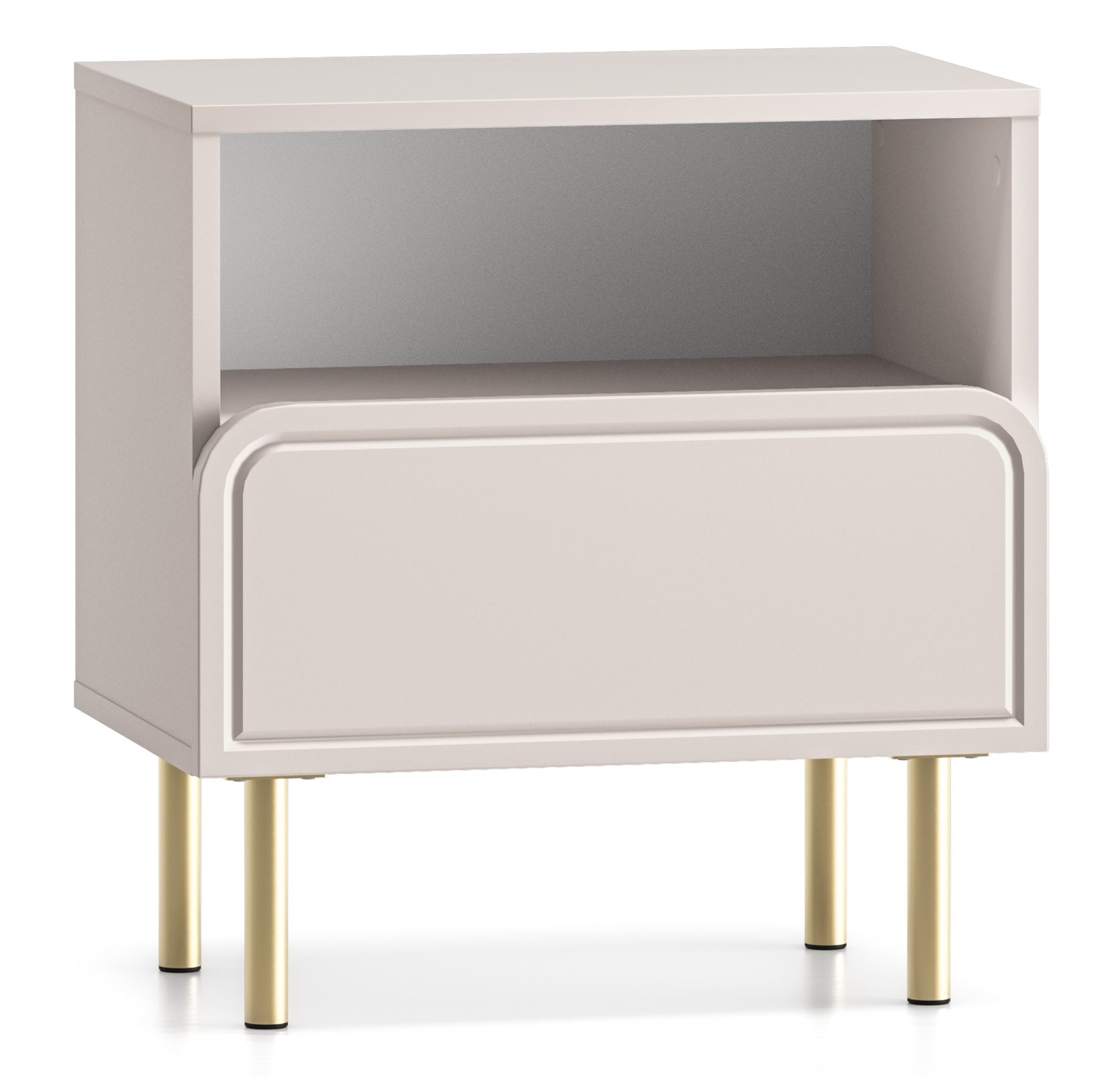 Nachttisch Loppa mit Schublade und Fach, 50 cm, Kaschmir