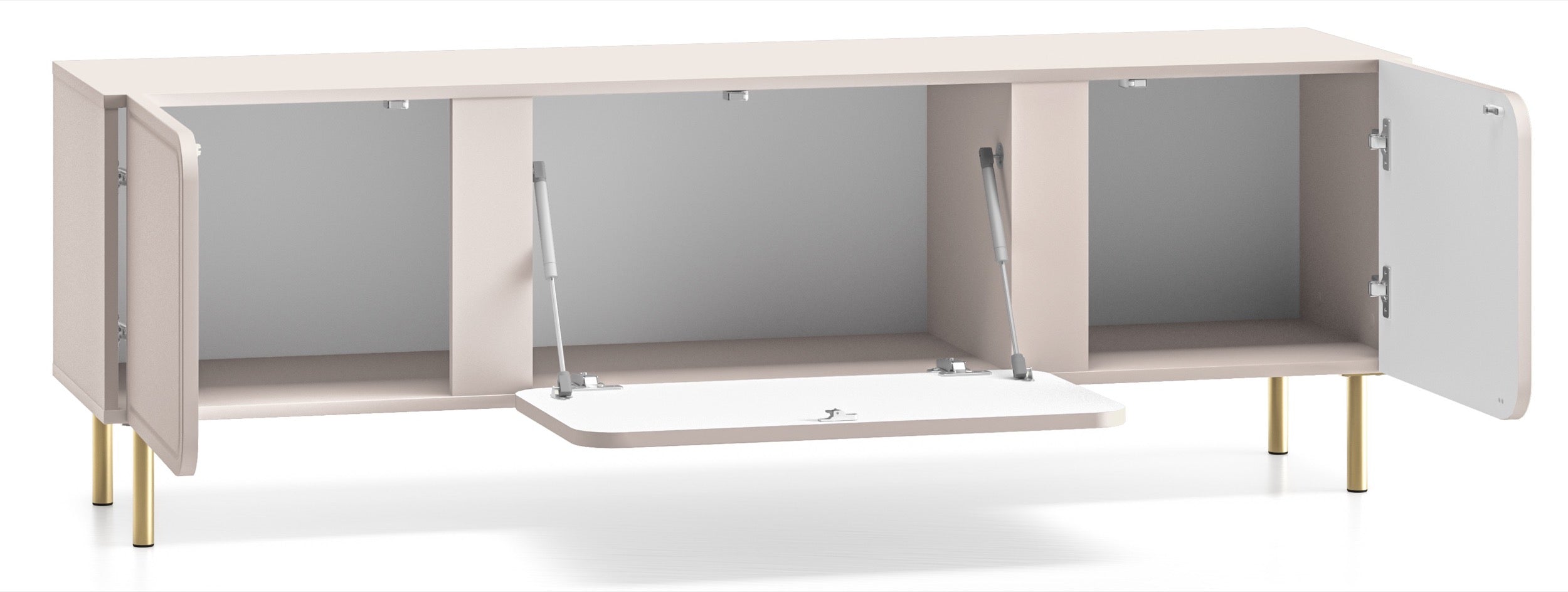 Zweiturige RTV-Kommode Loppa mit Klappe, 160 cm, Kaschmir
