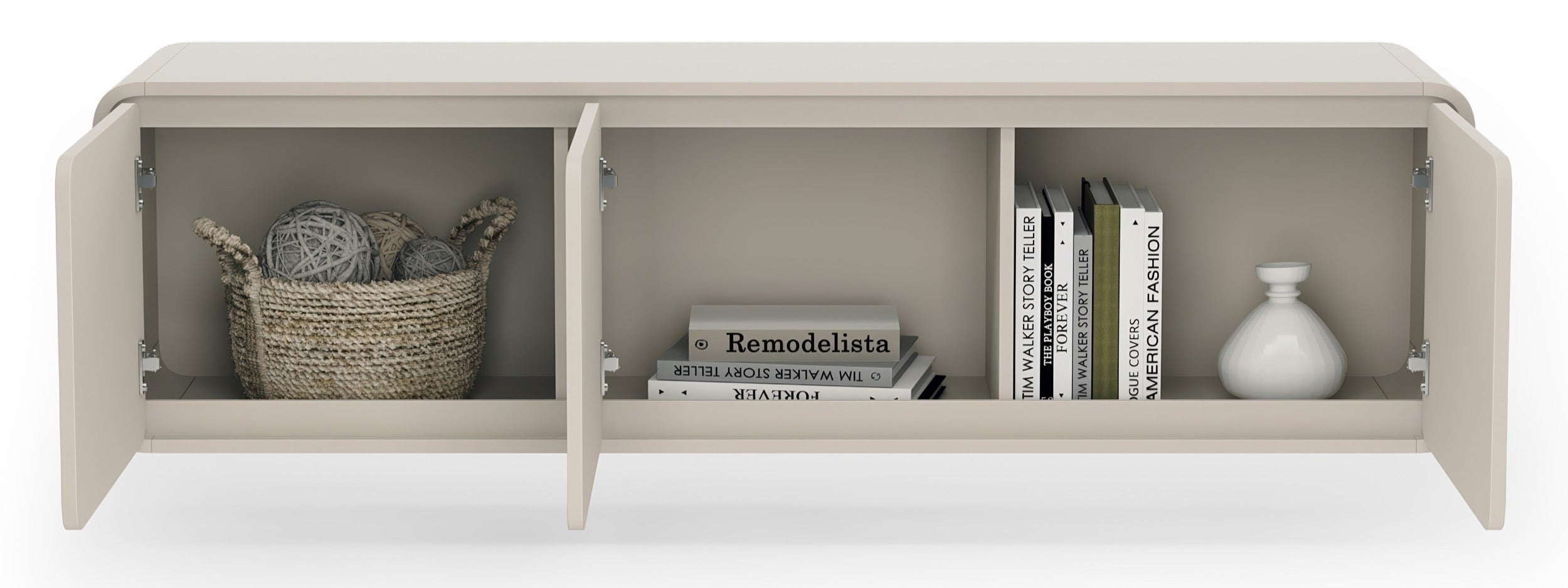 Hängender dreitüriger TV-Schrank Lummo 156 cm Kaschmir