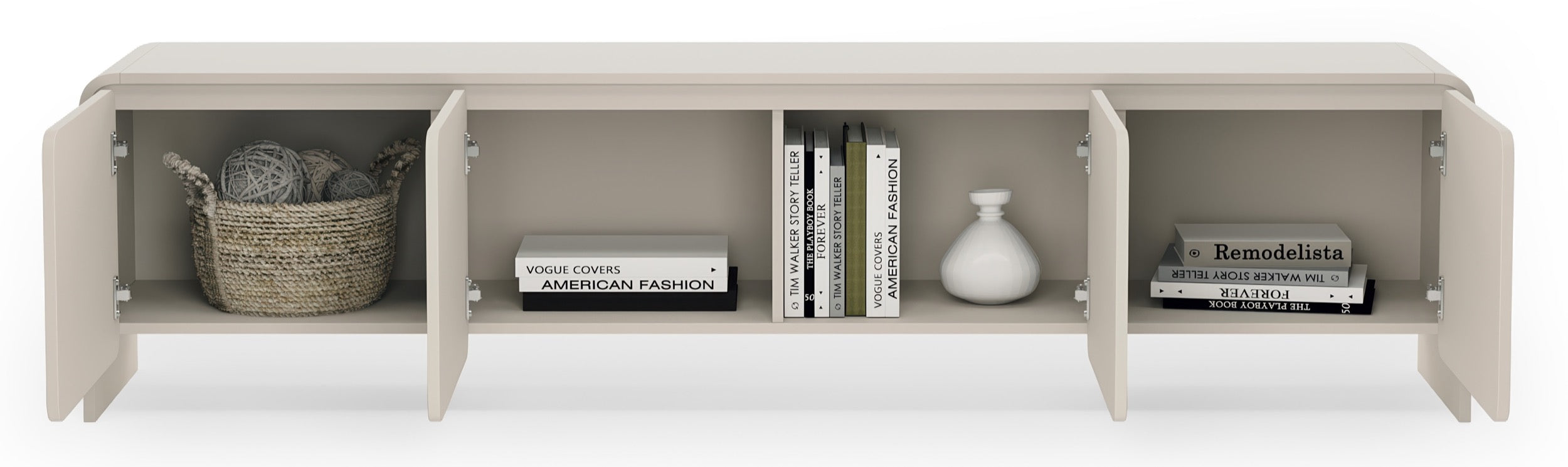 Vier­türiger TV-Schrank Lummo 207 cm Kaschmir