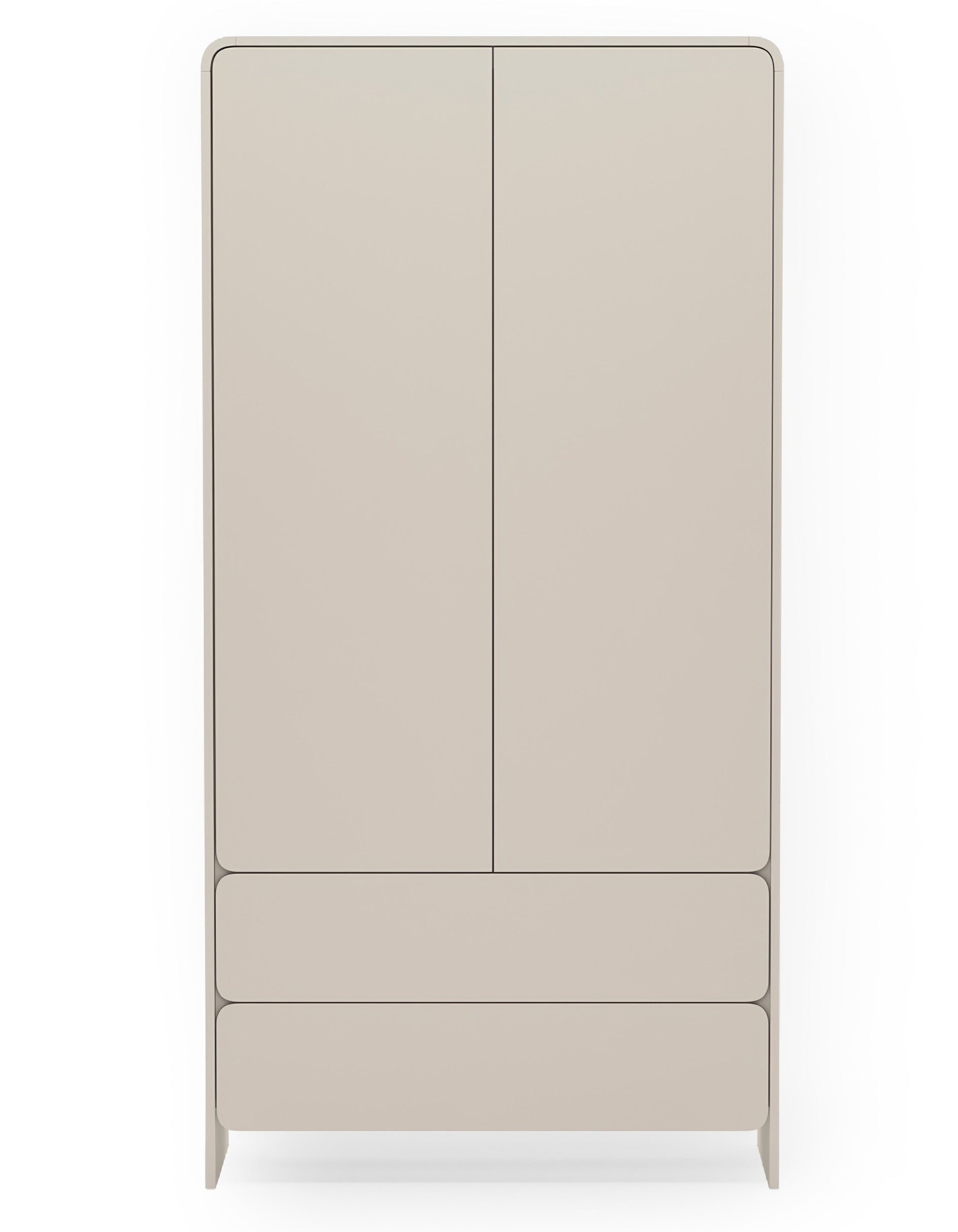 Zweiflügeliger Lummo-Schrank mit zwei Schubladen, 100 cm, Kaschmirfarbe