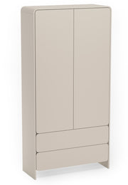Zweiflügeliger Lummo-Schrank mit zwei Schubladen, 100 cm, Kaschmirfarbe
