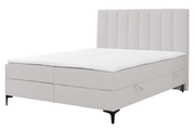 Kontinentalbett 180x200 cm Lorentes mit Stauraum und Topper, hellbeige, Geflecht