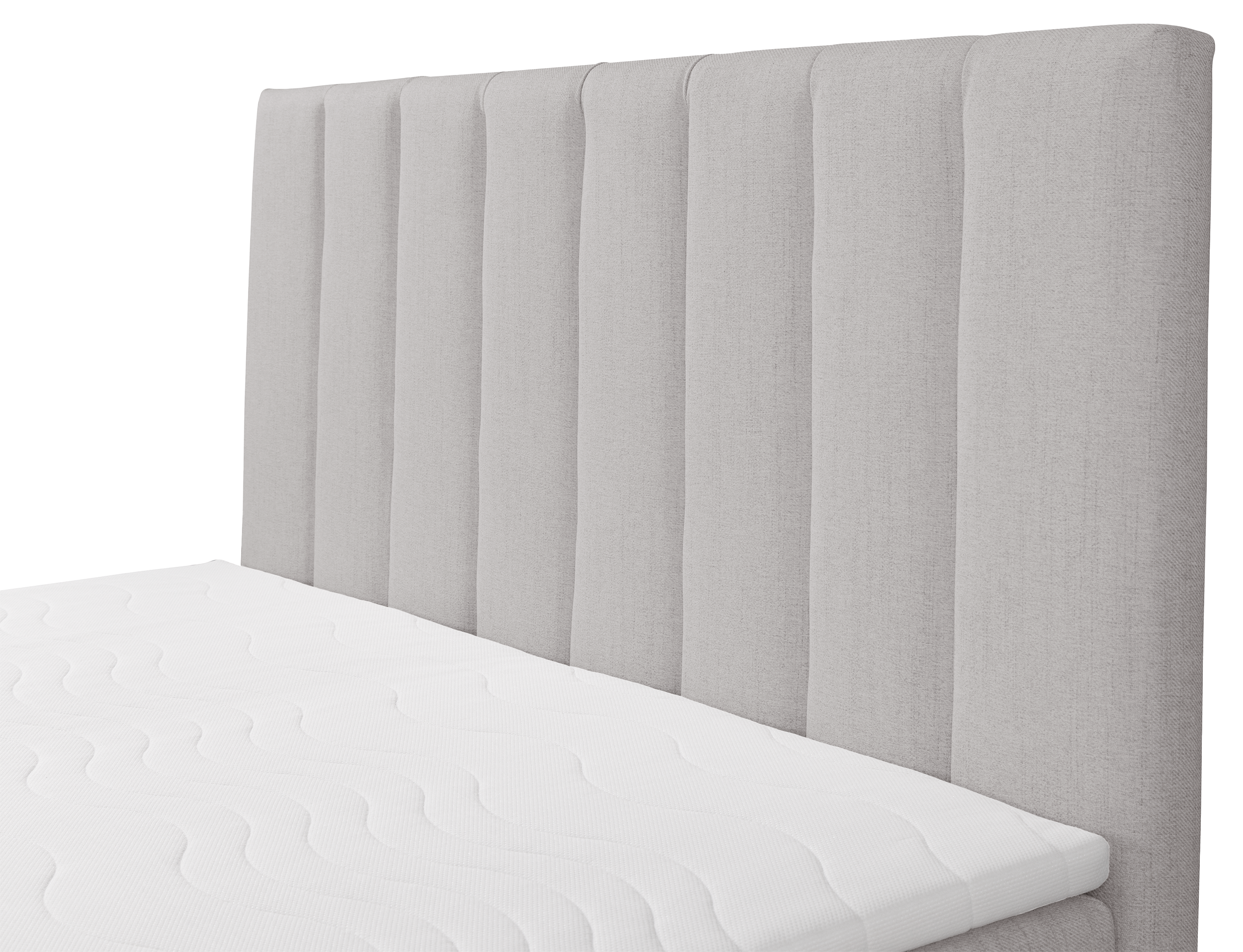 Kontinentalbett 180x200 cm Lorentes mit Stauraum und Topper, hellbeige, Geflecht