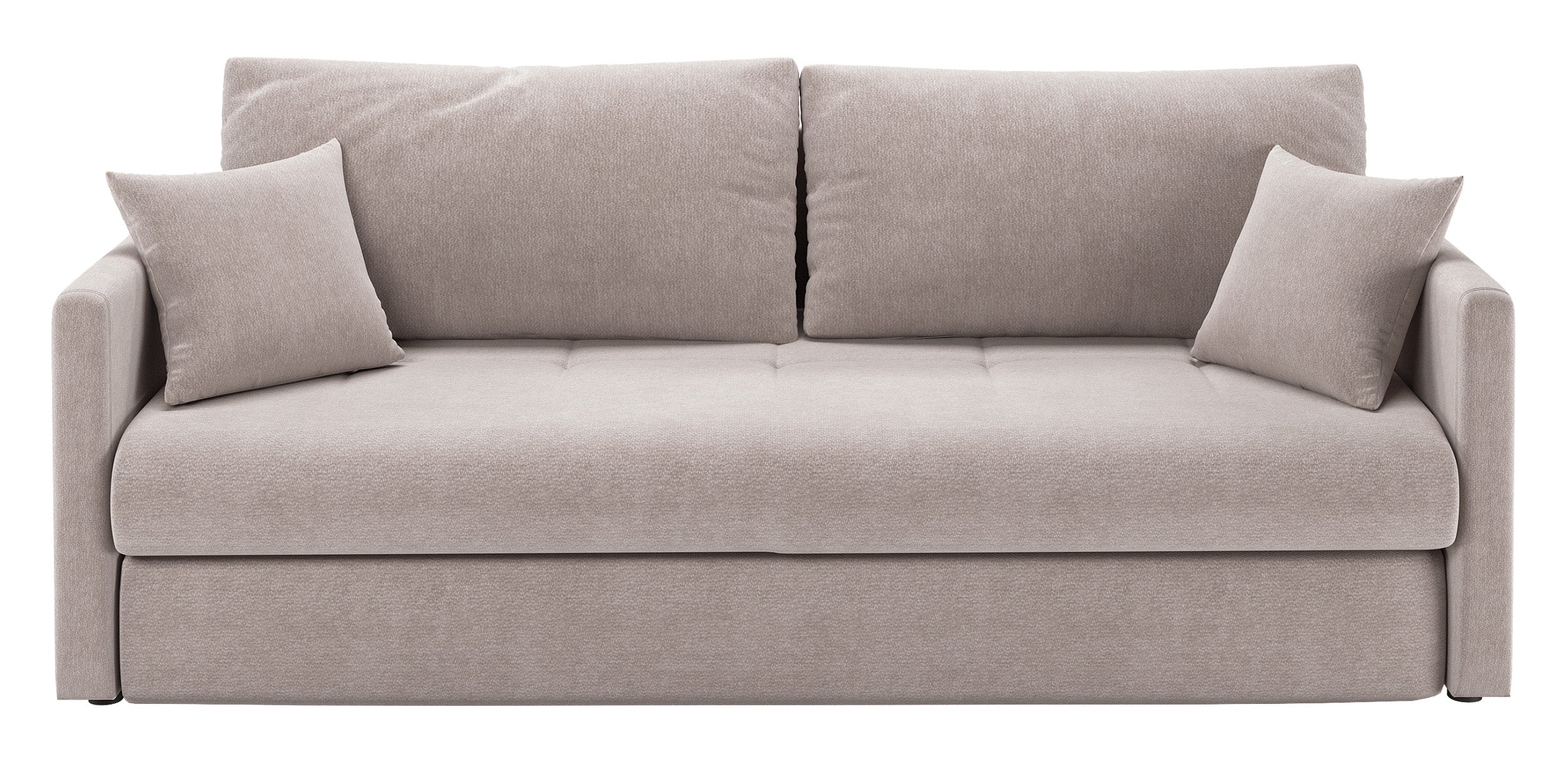 Dreisitziges Schlafsofa Lorro mit Stauraum, grau-beige Chenille