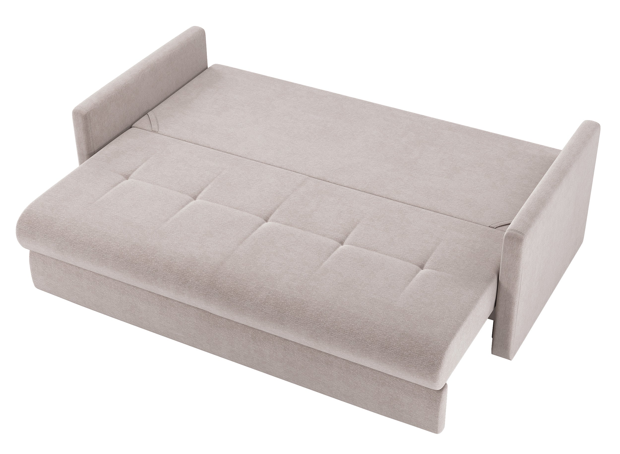 Dreisitziges Schlafsofa Lorro mit Stauraum, grau-beige Chenille