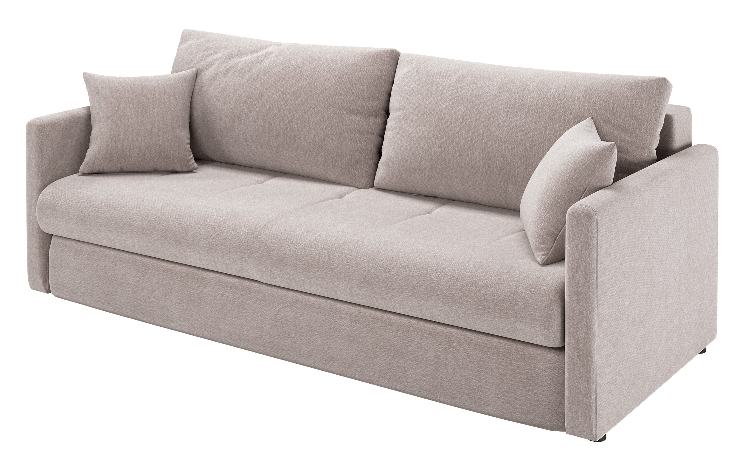 Dreisitziges Schlafsofa Lorro mit Stauraum, grau-beige Chenille