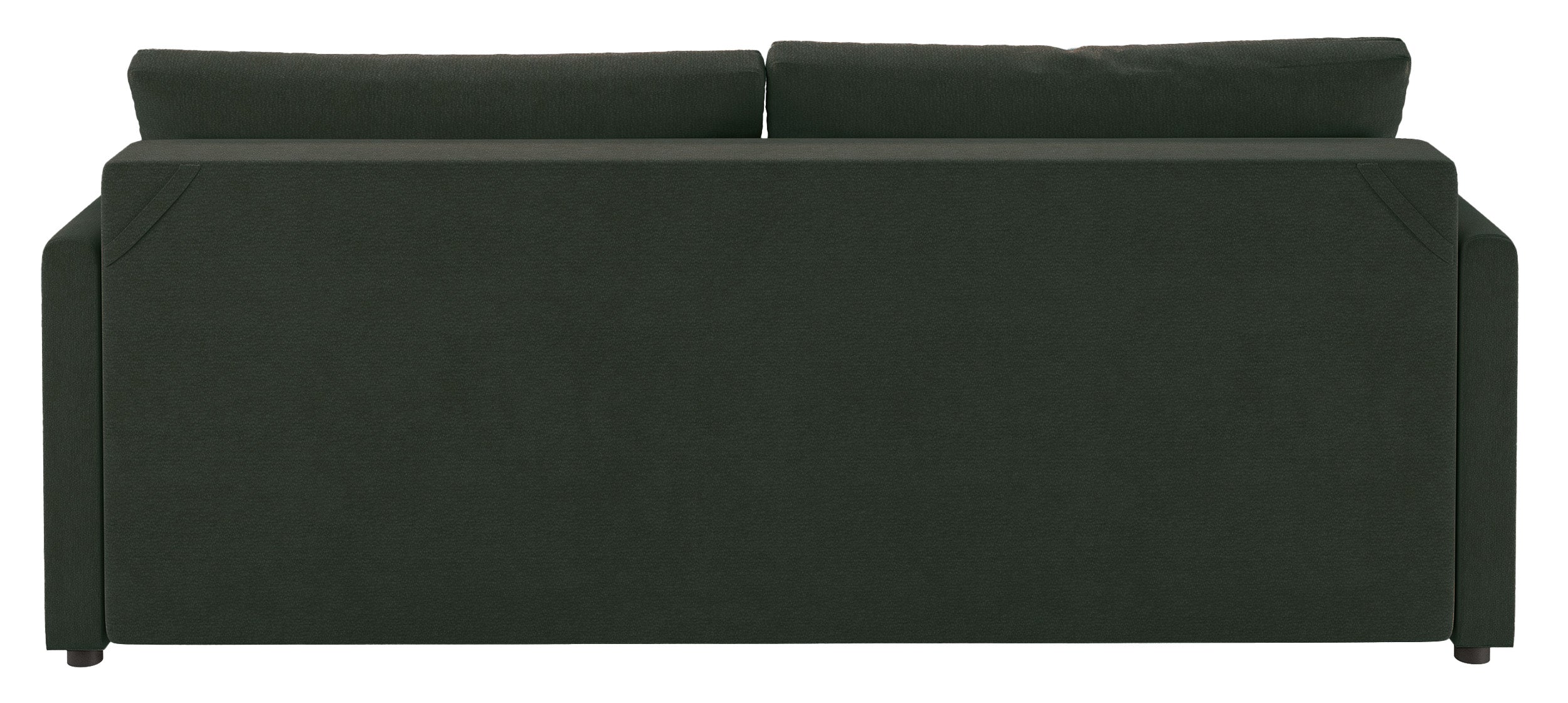 Dreisitziges ausklappbares Sofa Lorro mit Stauraum, dunkelgrüner Chenille-Bezug