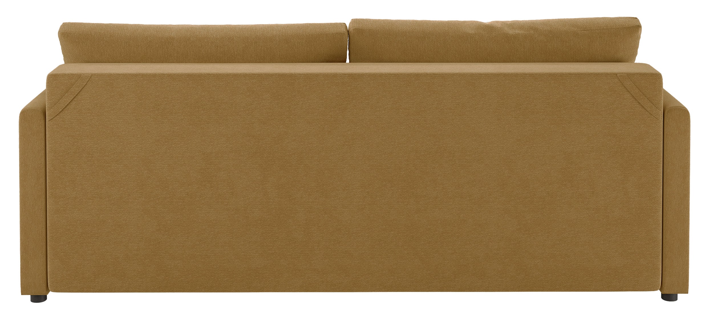 Dreisitziges ausklappbares Sofa Lorro mit Stauraum, senfgelber Chenillestoff