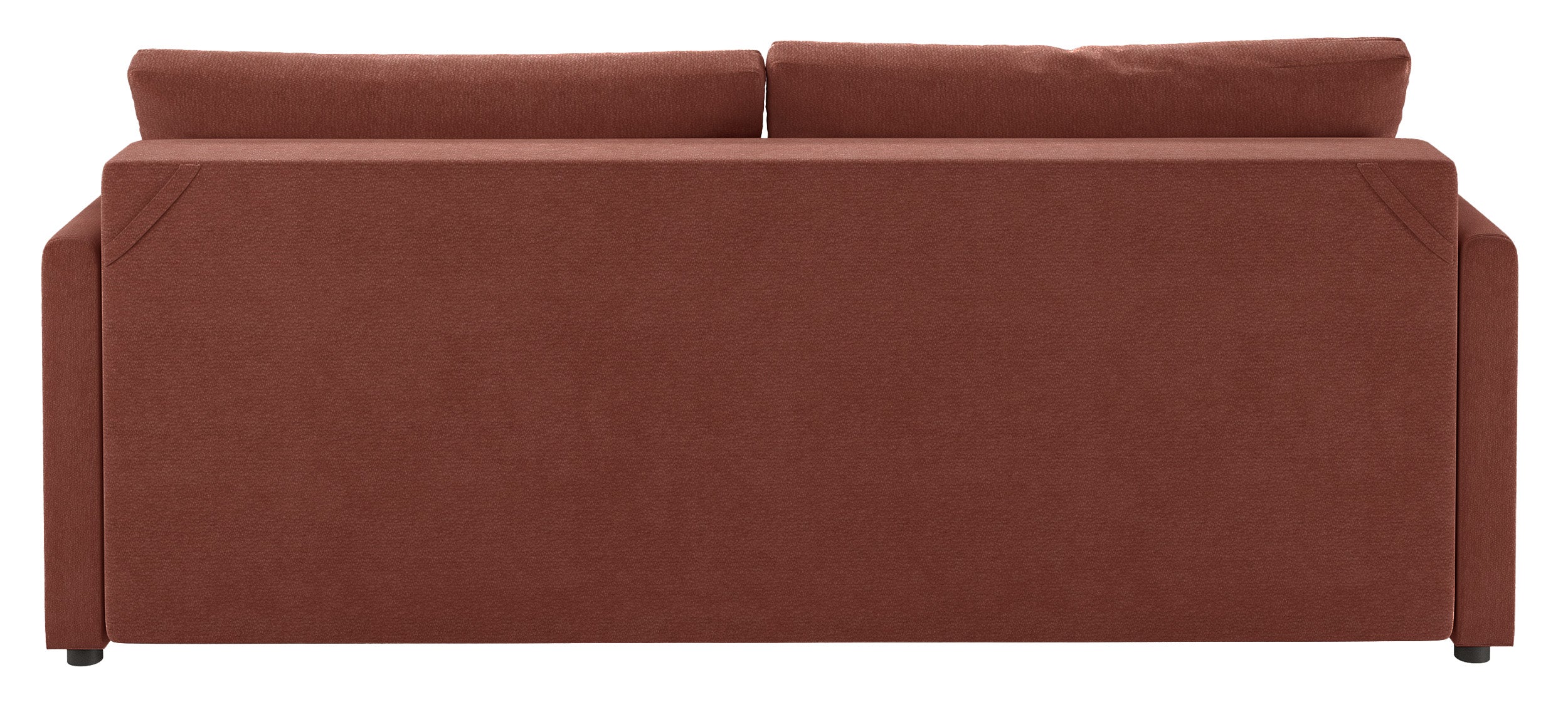 Dreisitziges ausklappbares Sofa Lorro mit Stauraum, kupferfarbener Chenille-Bezug