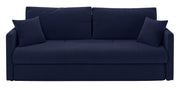 Dreisitziges ausklappbares Sofa Lorro mit Stauraum, granatfarbener Chenille-Bezug