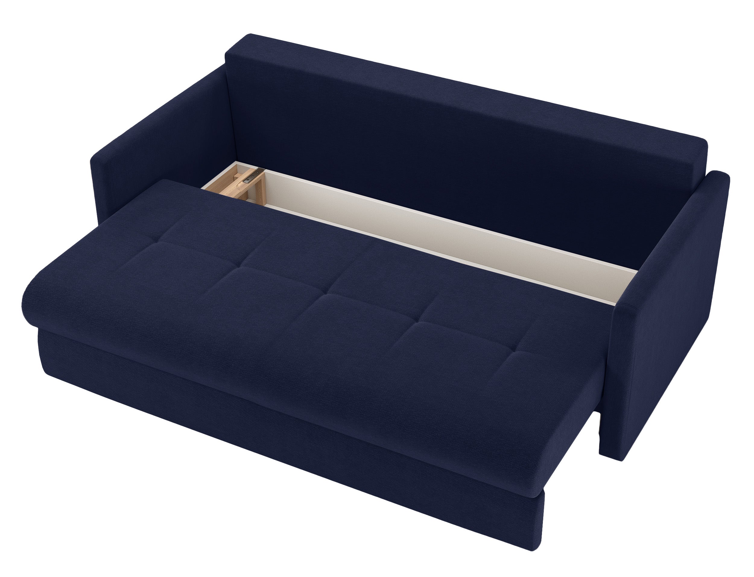 Dreisitziges ausklappbares Sofa Lorro mit Stauraum, granatfarbener Chenille-Bezug