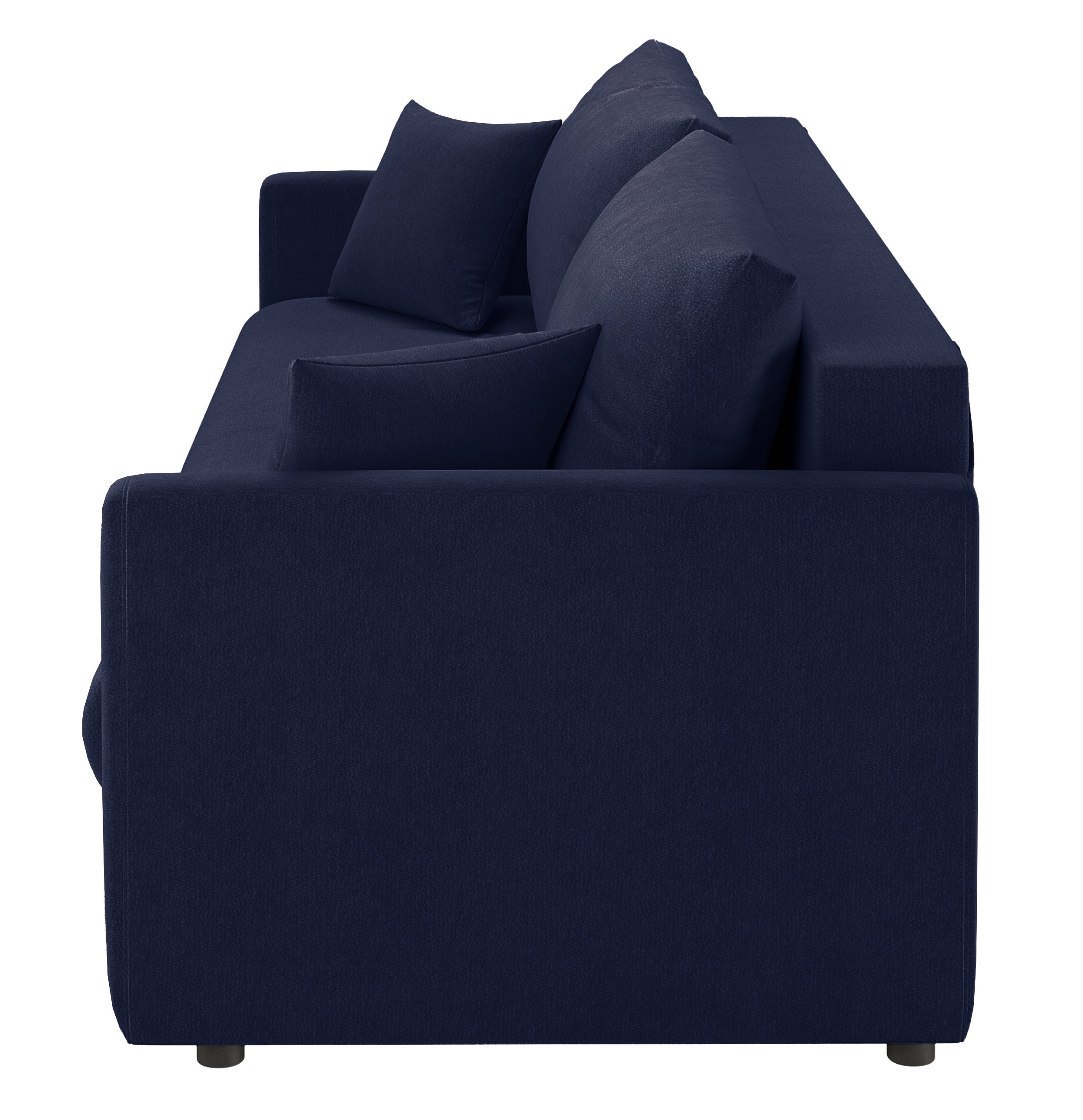 Dreisitziges ausklappbares Sofa Lorro mit Stauraum, granatfarbener Chenille-Bezug