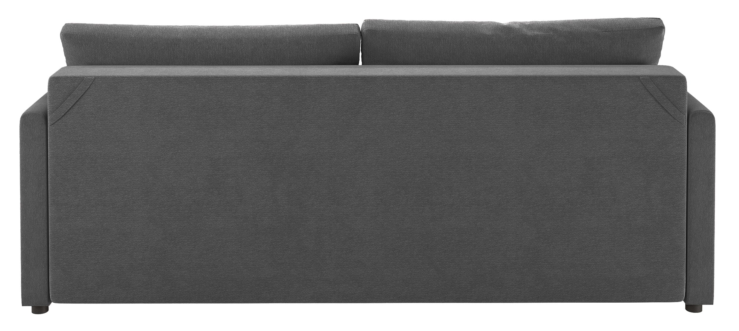 Dreisitziges ausklappbares Sofa Lorro mit Stauraum, grauer Chenille-Bezug