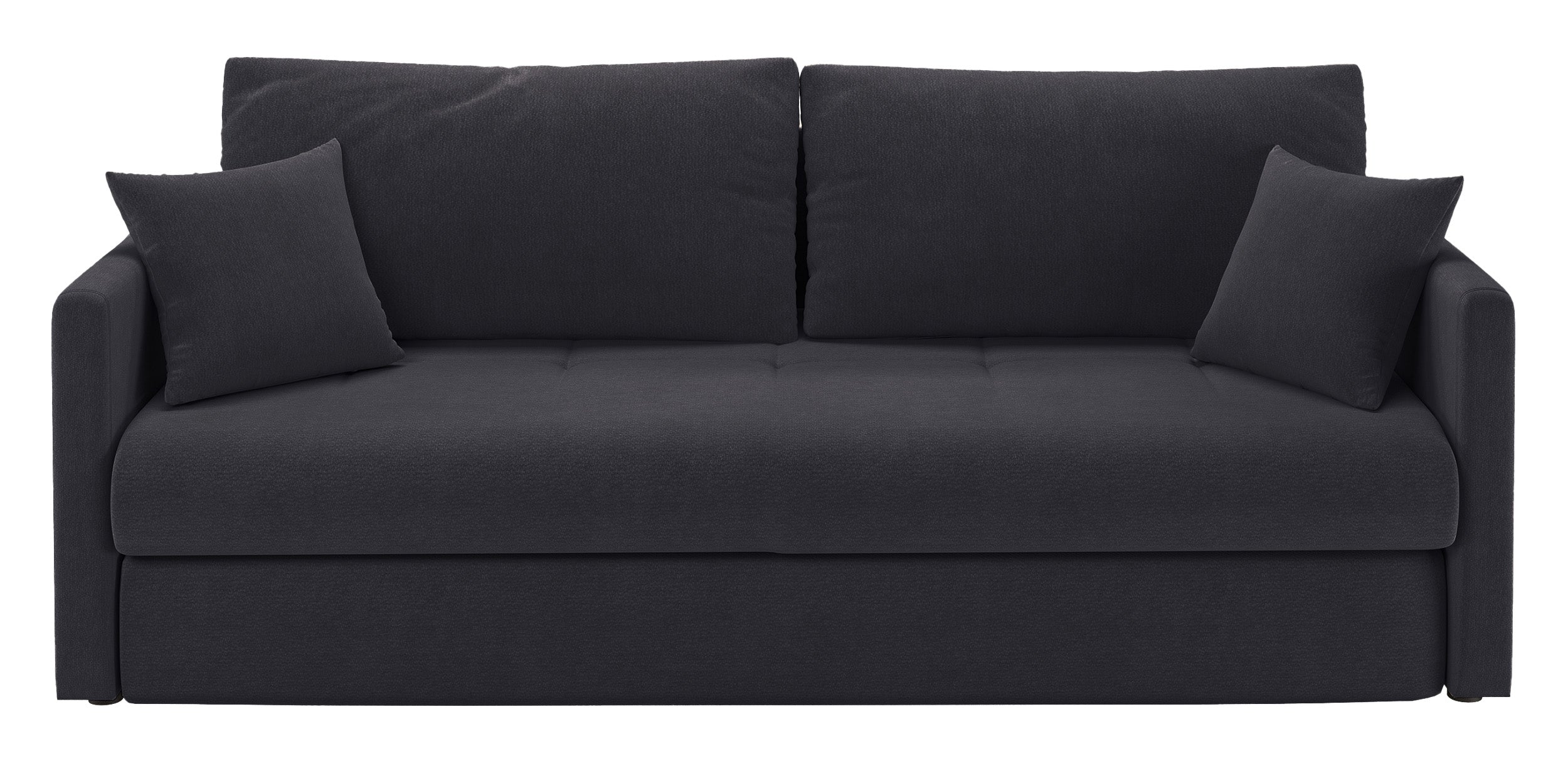 Dreisitziges ausklappbares Sofa Lorro mit Stauraum, Graphit Chenille