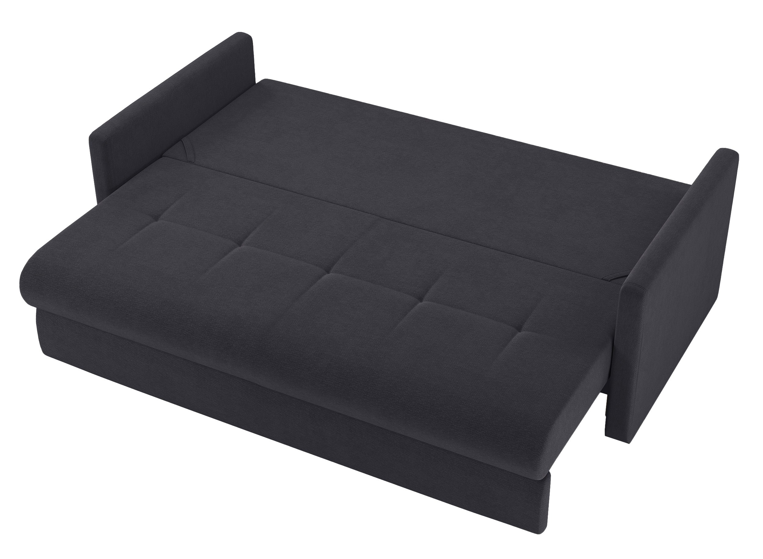 Dreisitziges ausklappbares Sofa Lorro mit Stauraum, Graphit Chenille