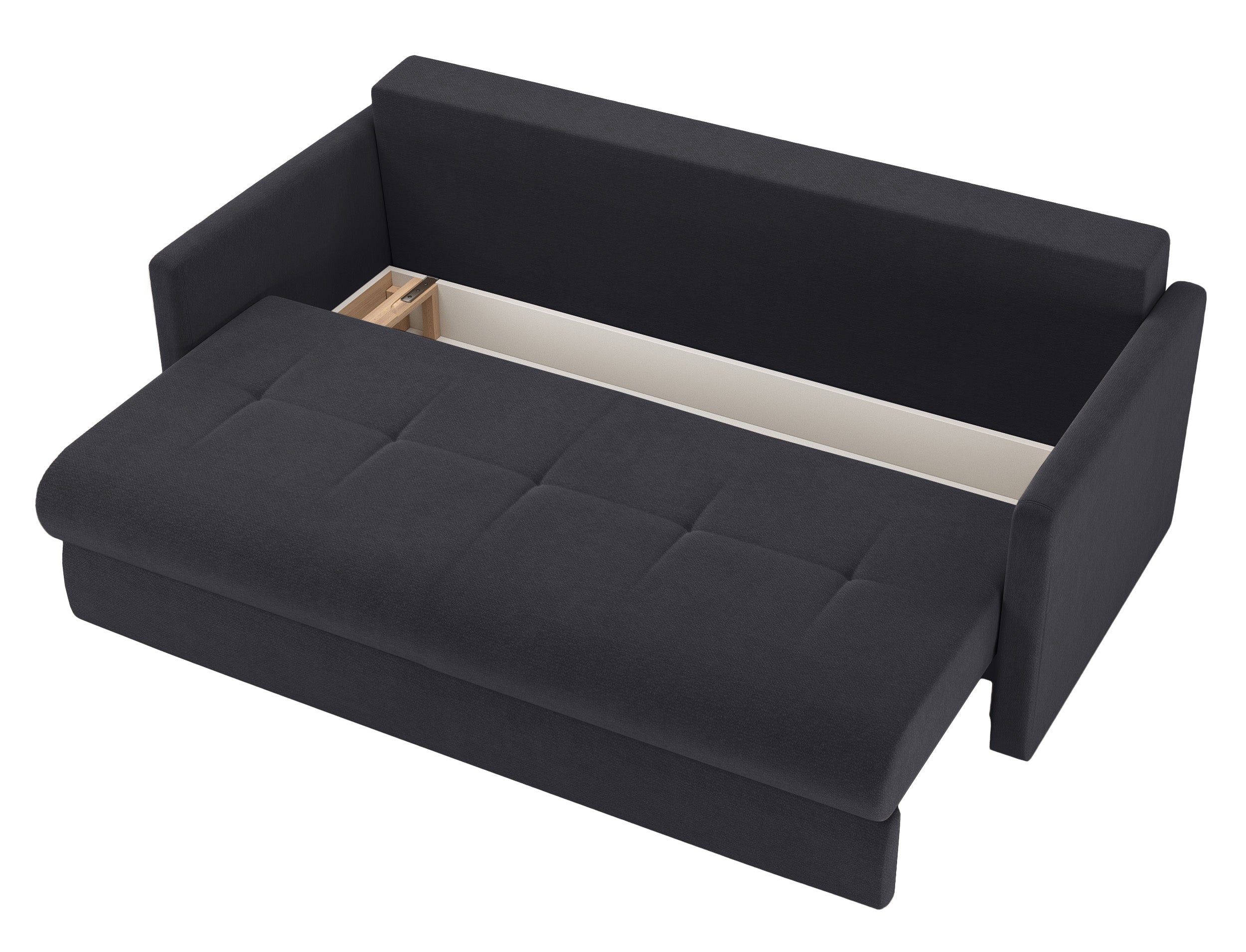 Dreisitziges ausklappbares Sofa Lorro mit Stauraum, Graphit Chenille