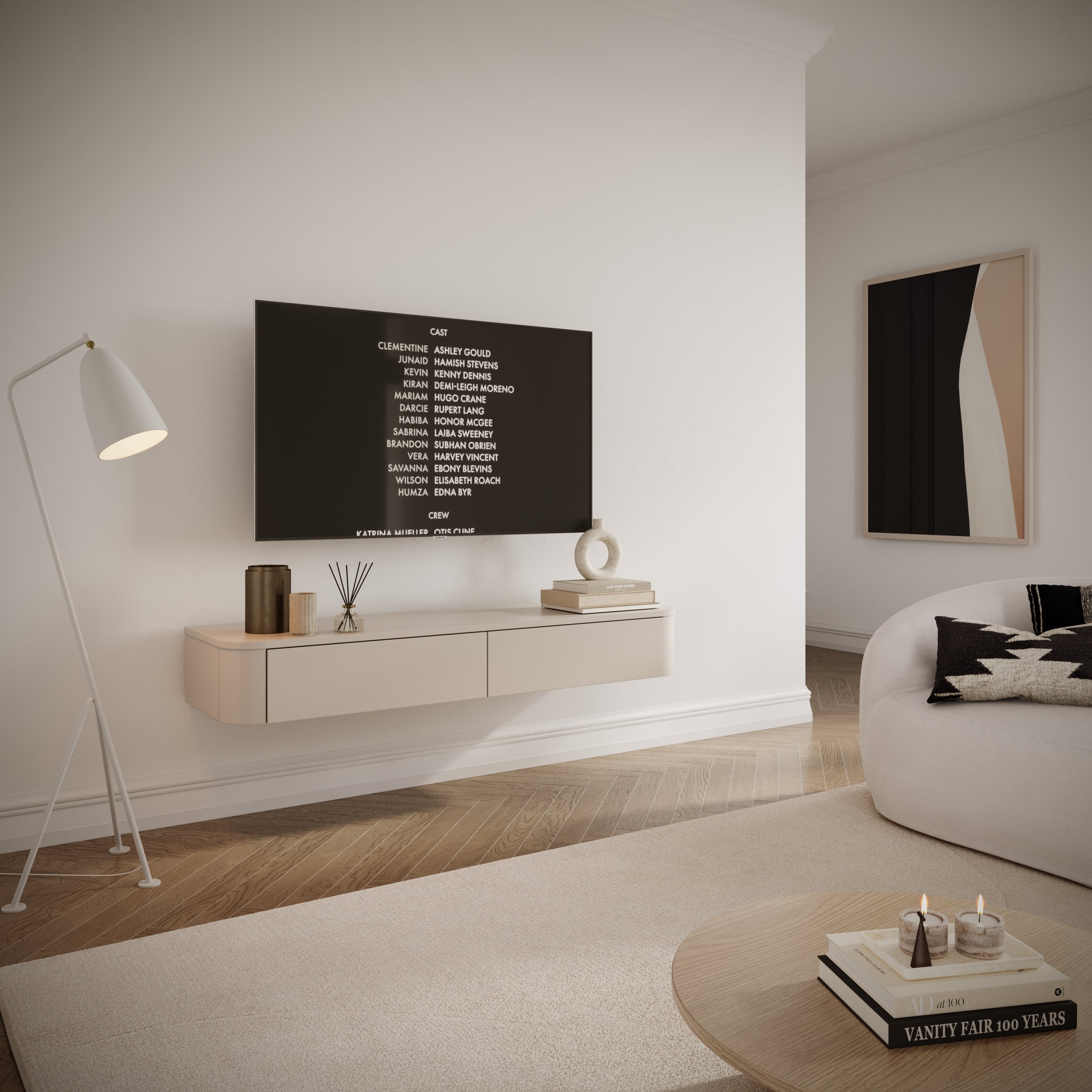 Hängender TV-Schrank Luvio Slim 140 cm Kaschmir