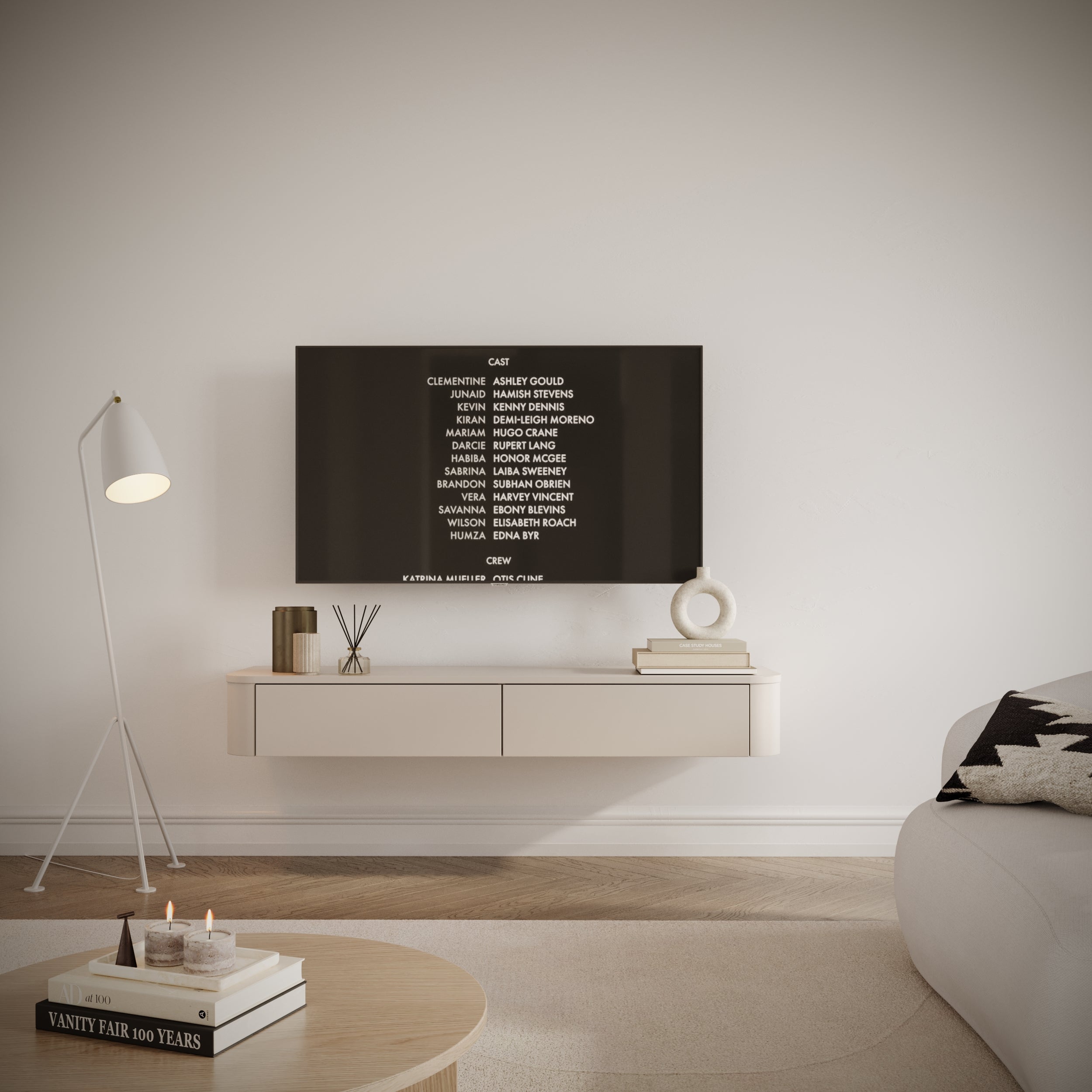 Hängender TV-Schrank Luvio Slim 140 cm Kaschmir