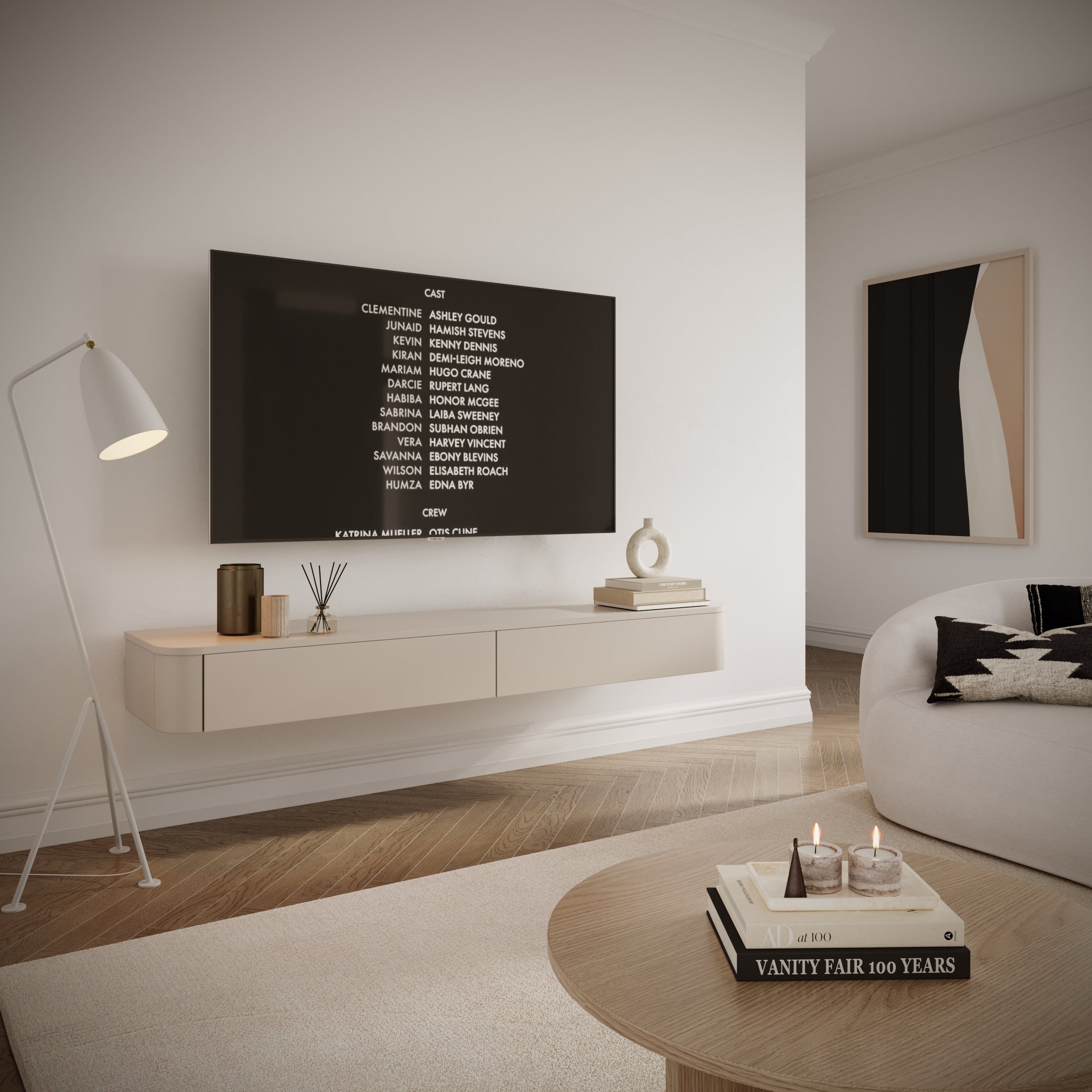 Hängender TV-Schrank Luvio Slim 175 cm Kaschmir