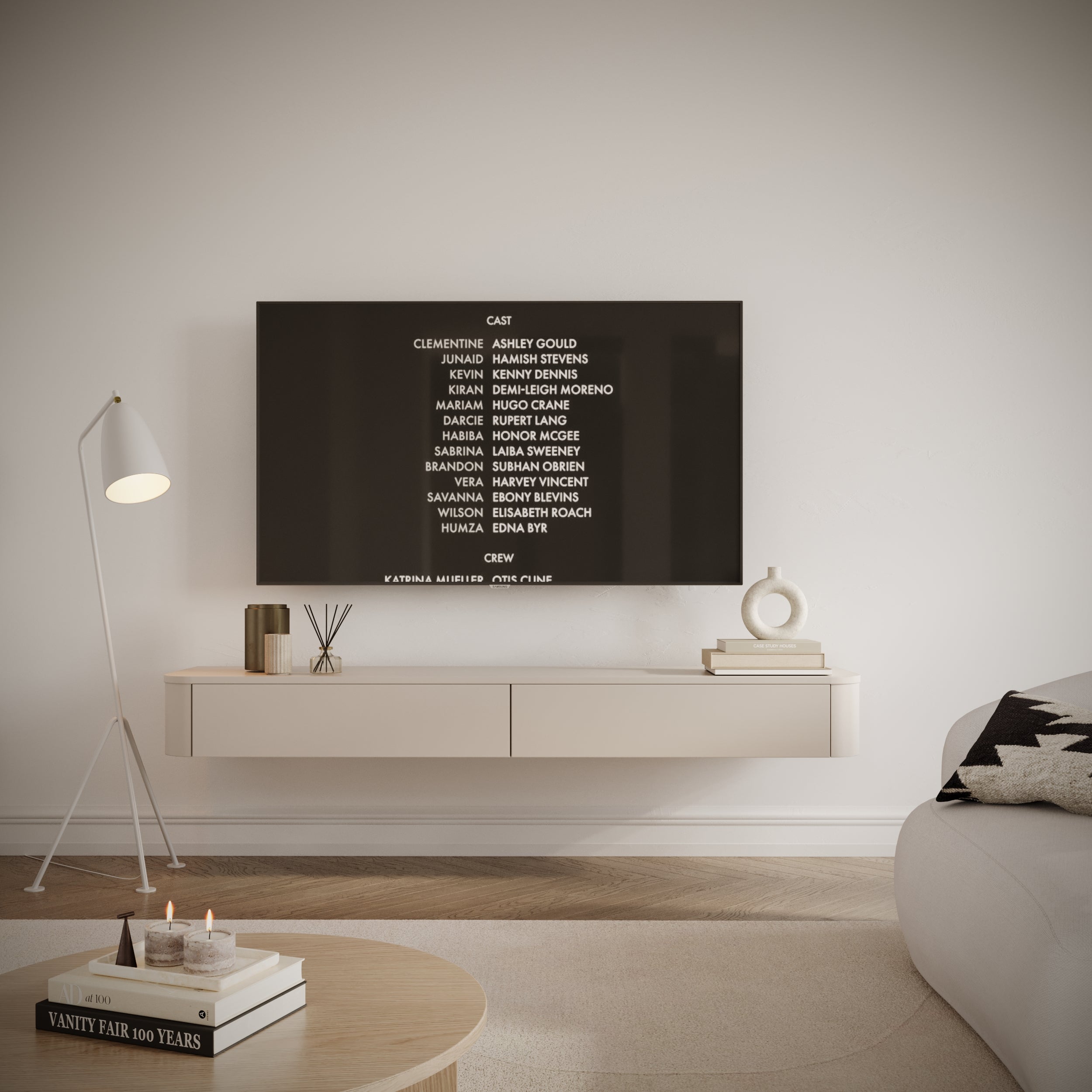 Hängender TV-Schrank Luvio Slim 175 cm Kaschmir