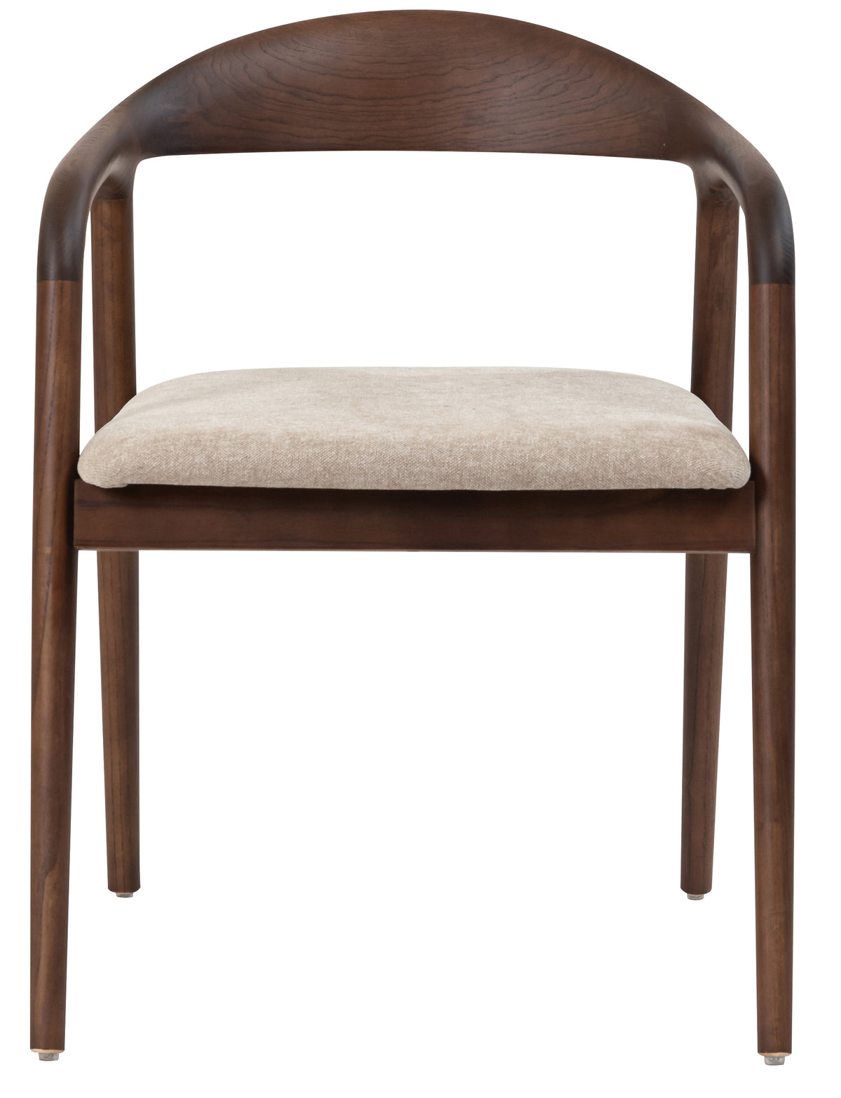 Holzstuhl für das Esszimmer Insible mit leicht zu reinigendem Stoff, beige Geflecht/Nussbaum