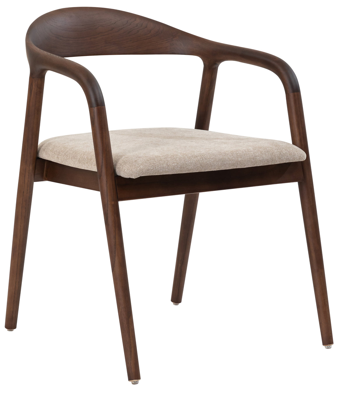 Holzstuhl für das Esszimmer Insible mit leicht zu reinigendem Stoff, beige Geflecht/Nussbaum