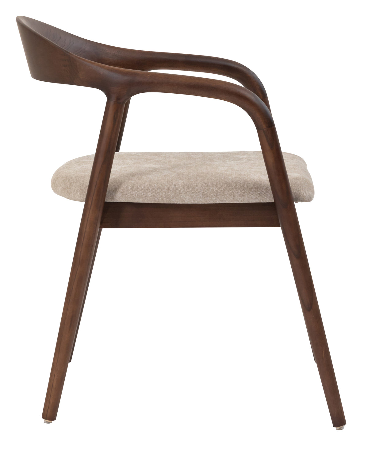 Holzstuhl für das Esszimmer Insible mit leicht zu reinigendem Stoff, beige Geflecht/Nussbaum