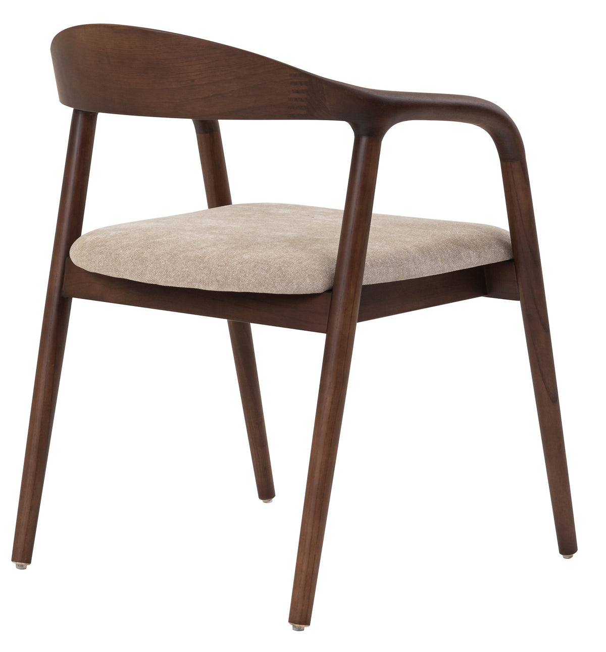 Holzstuhl für das Esszimmer Insible mit leicht zu reinigendem Stoff, beige Geflecht/Nussbaum