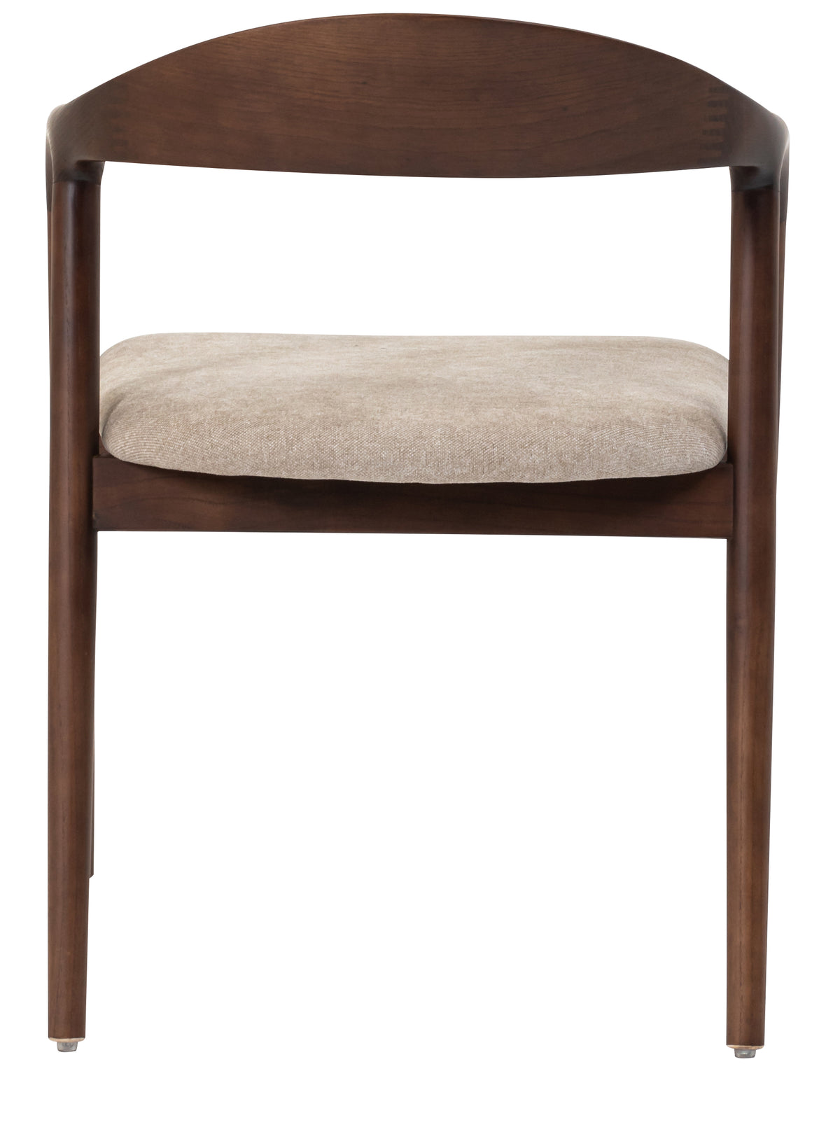 Holzstuhl für das Esszimmer Insible mit leicht zu reinigendem Stoff, beige Geflecht/Nussbaum