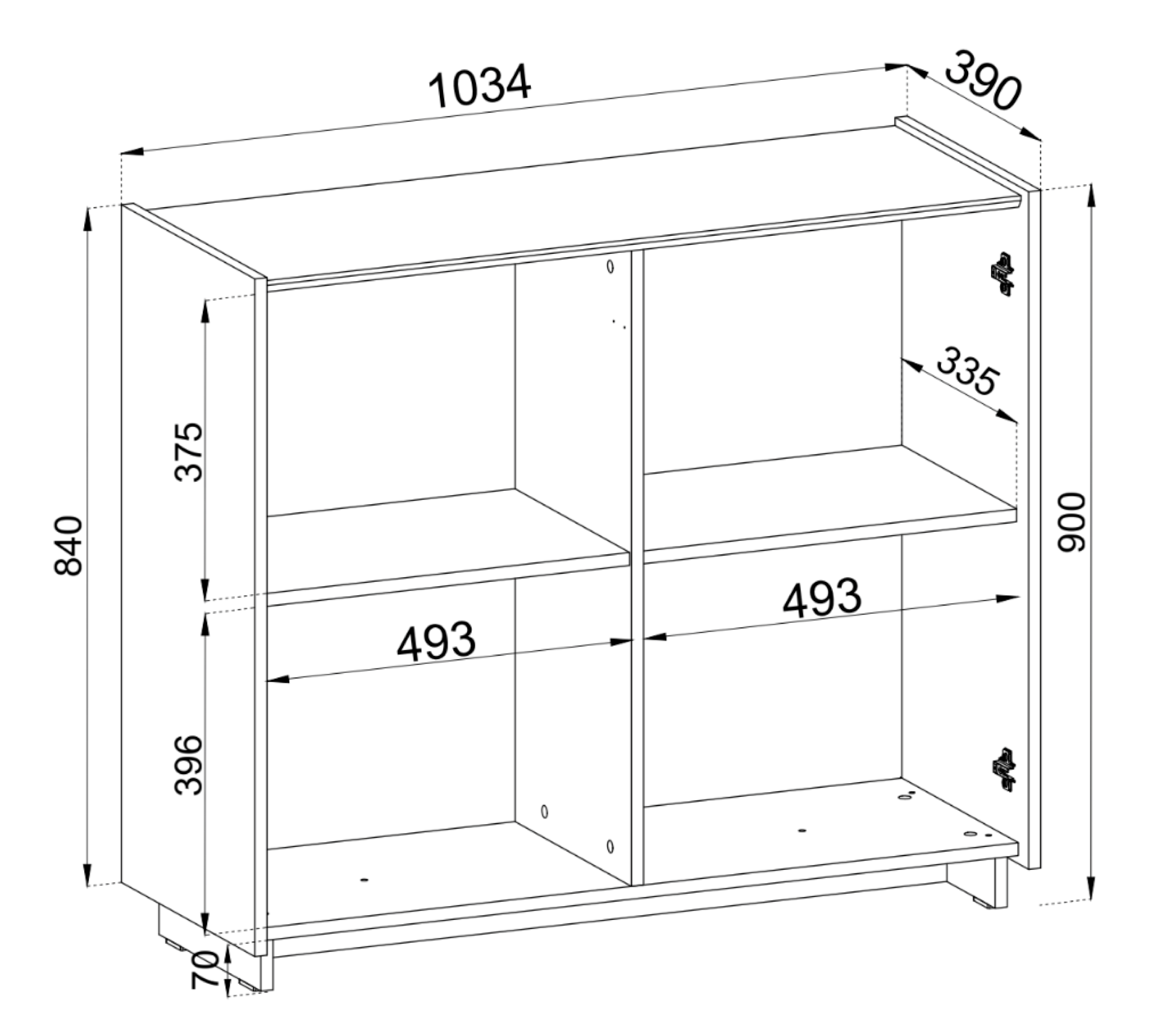 Zweiturige Kommode Magro 103 cm Kaschmir