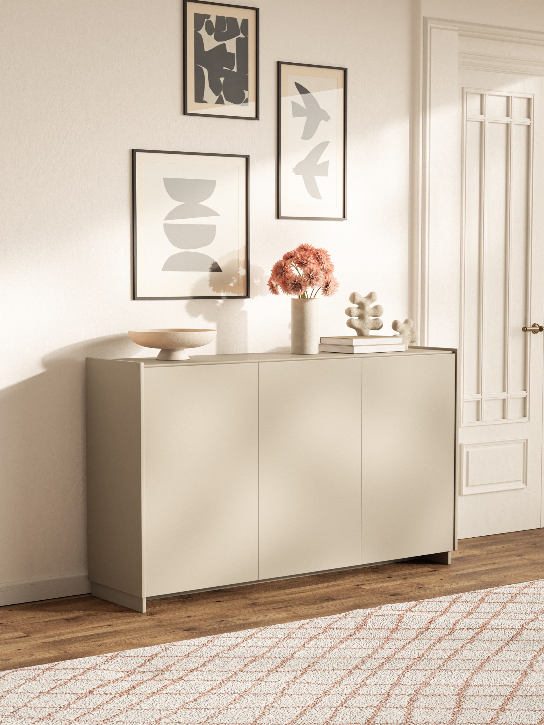 Drehtür-Kommode Magro 153 cm Kaschmir