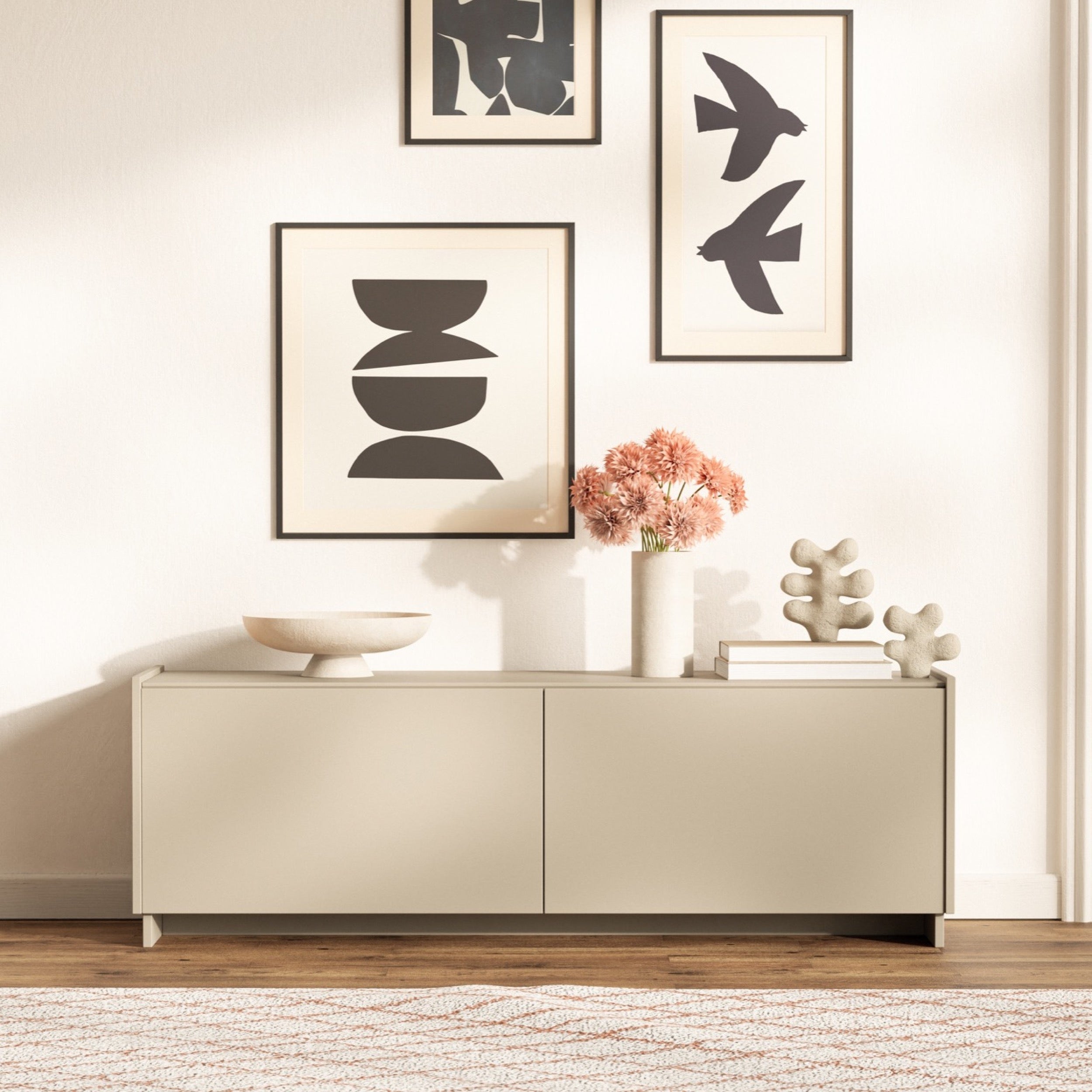 Hängend-stehender TV-Schrank Magro 140 cm Kaschmir