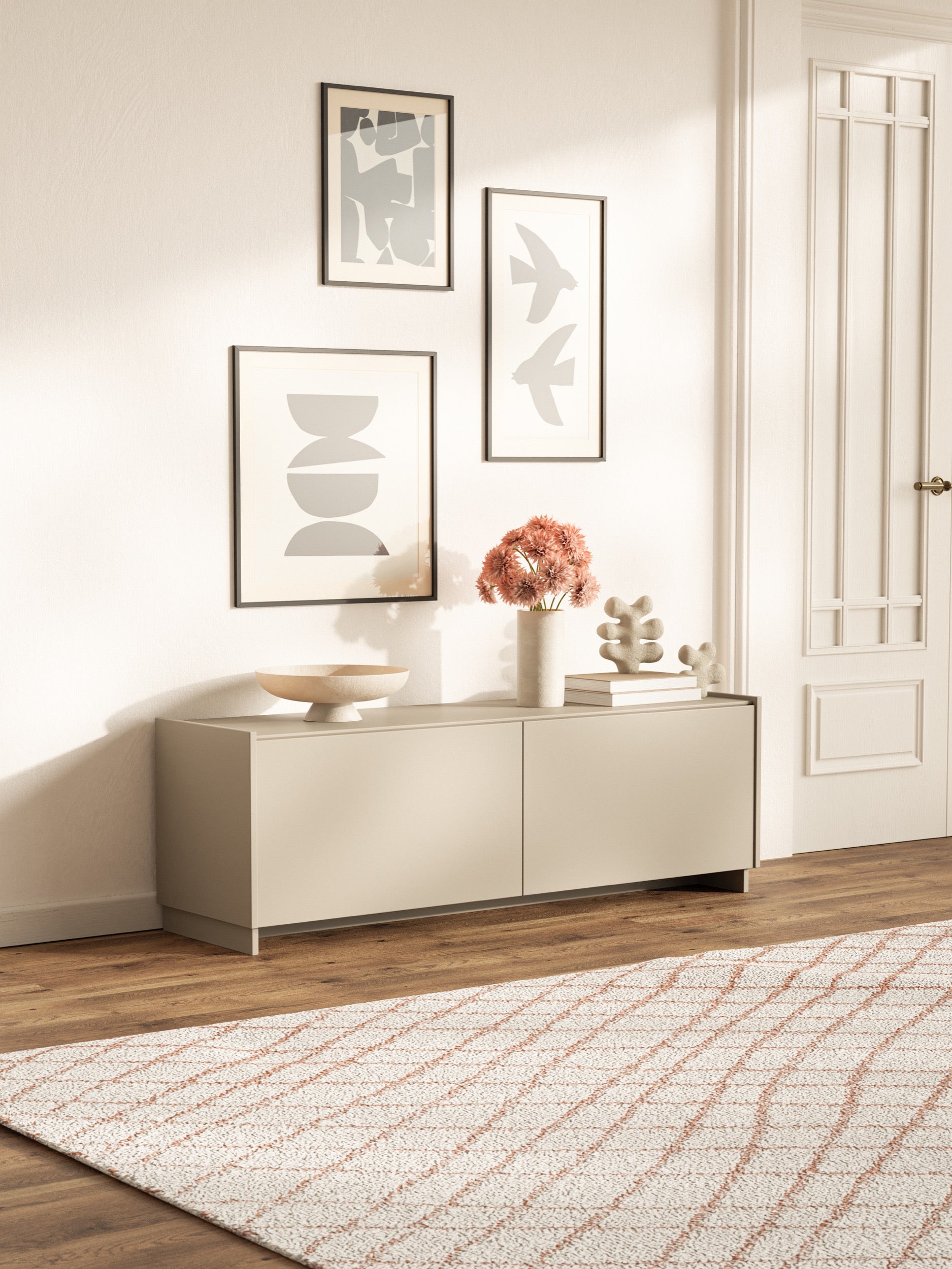 Hängend-stehender TV-Schrank Magro 140 cm Kaschmir
