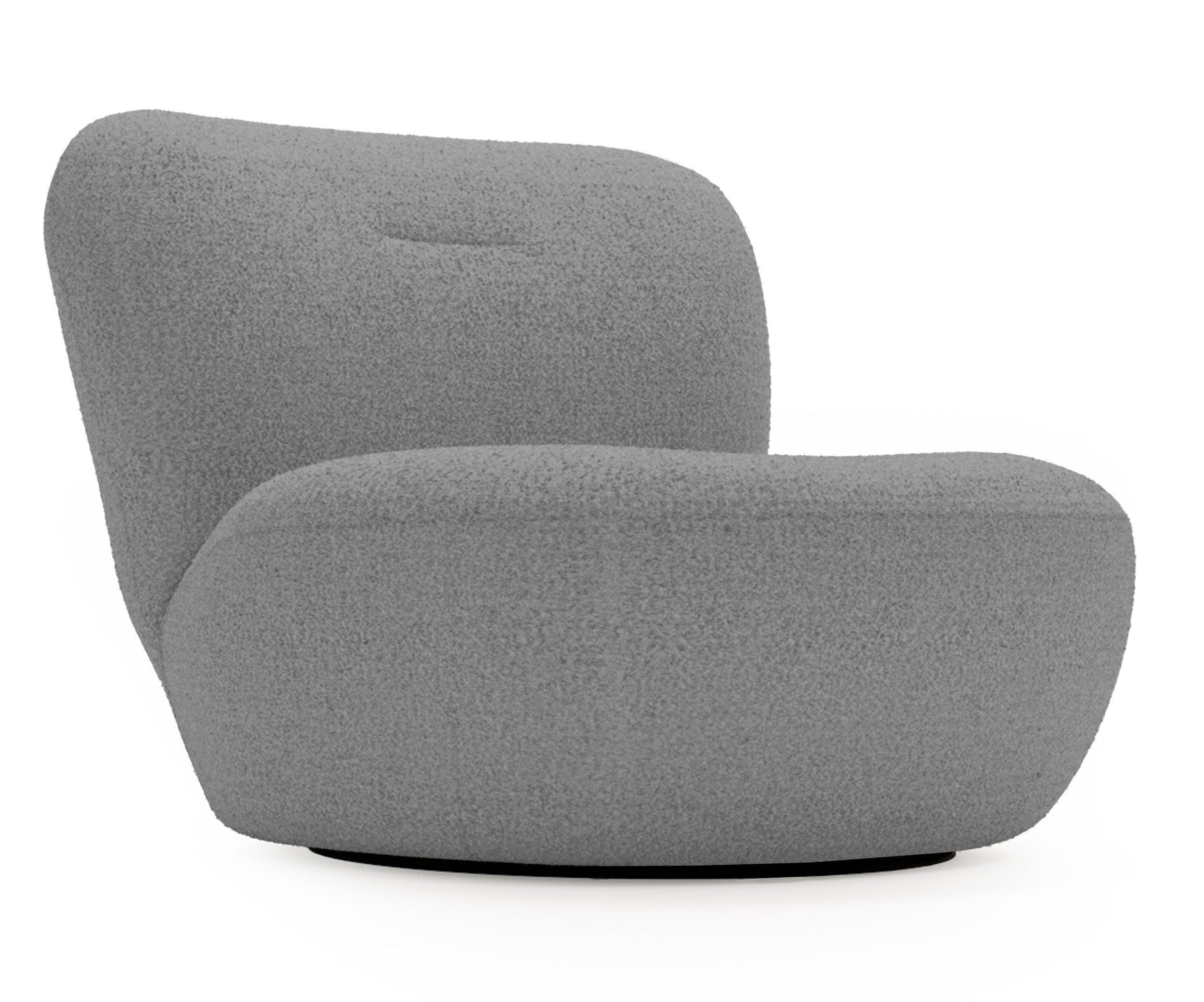 Drehbarer Stuhl Nicolino in Dunkelgrau Bouclé