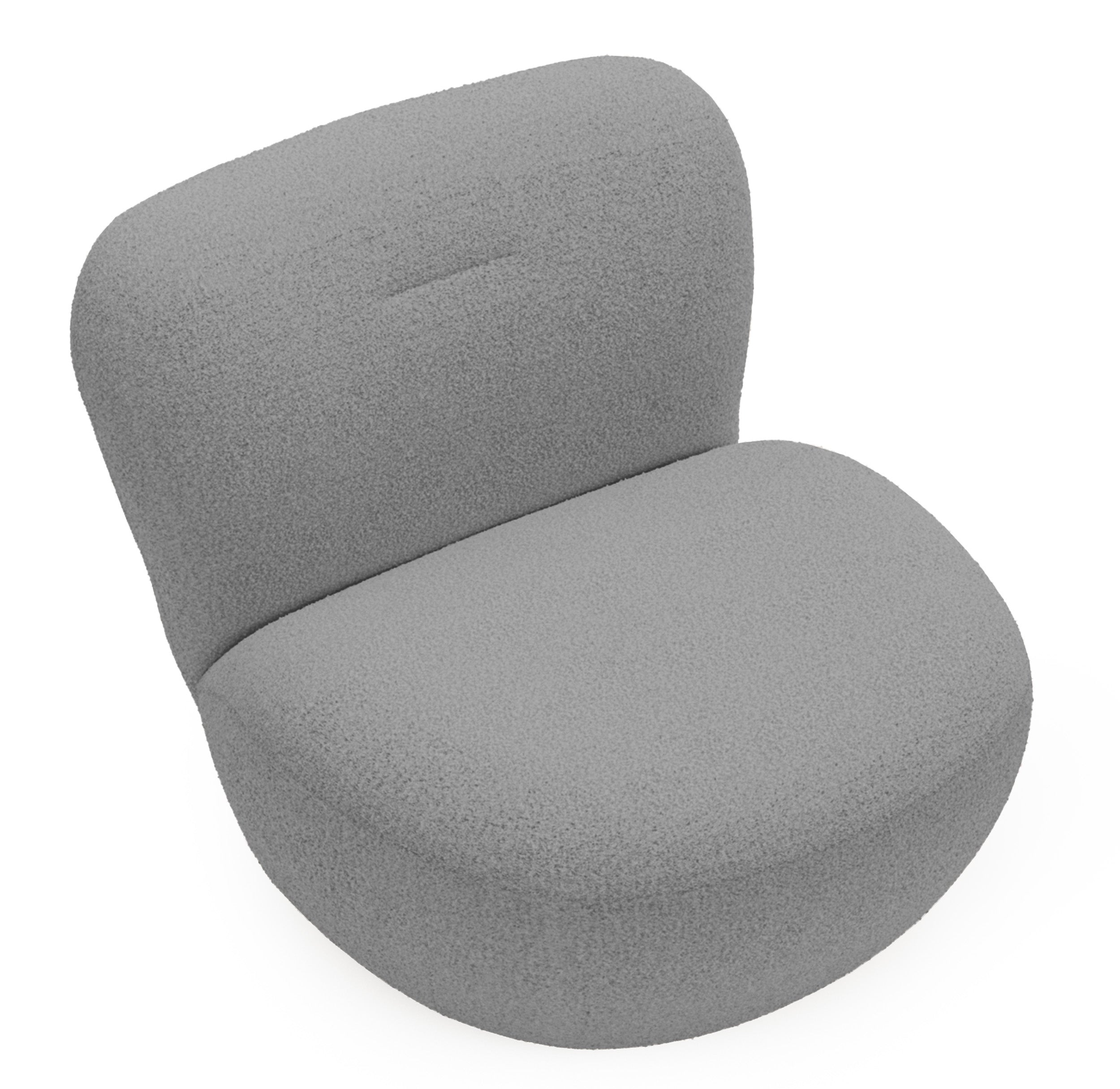Drehbarer Stuhl Nicolino in Dunkelgrau Bouclé