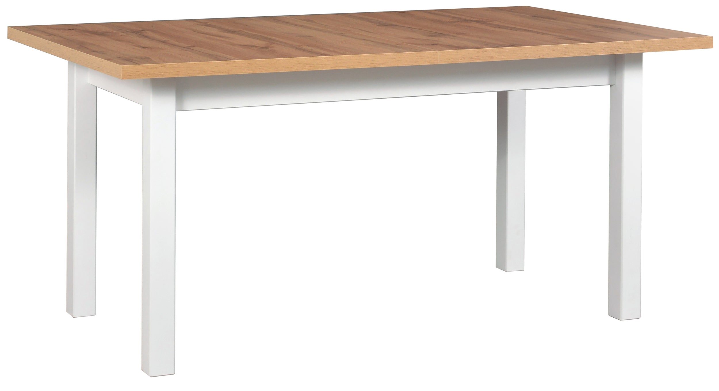 Ausziehbarer Esstisch aus Holz Fronally 160-240x90 cm Weiß/Wotan-Eiche