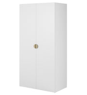Zweiflügeliger Kleiderschrank Moonir mit 100 cm Kleiderstange Weiß