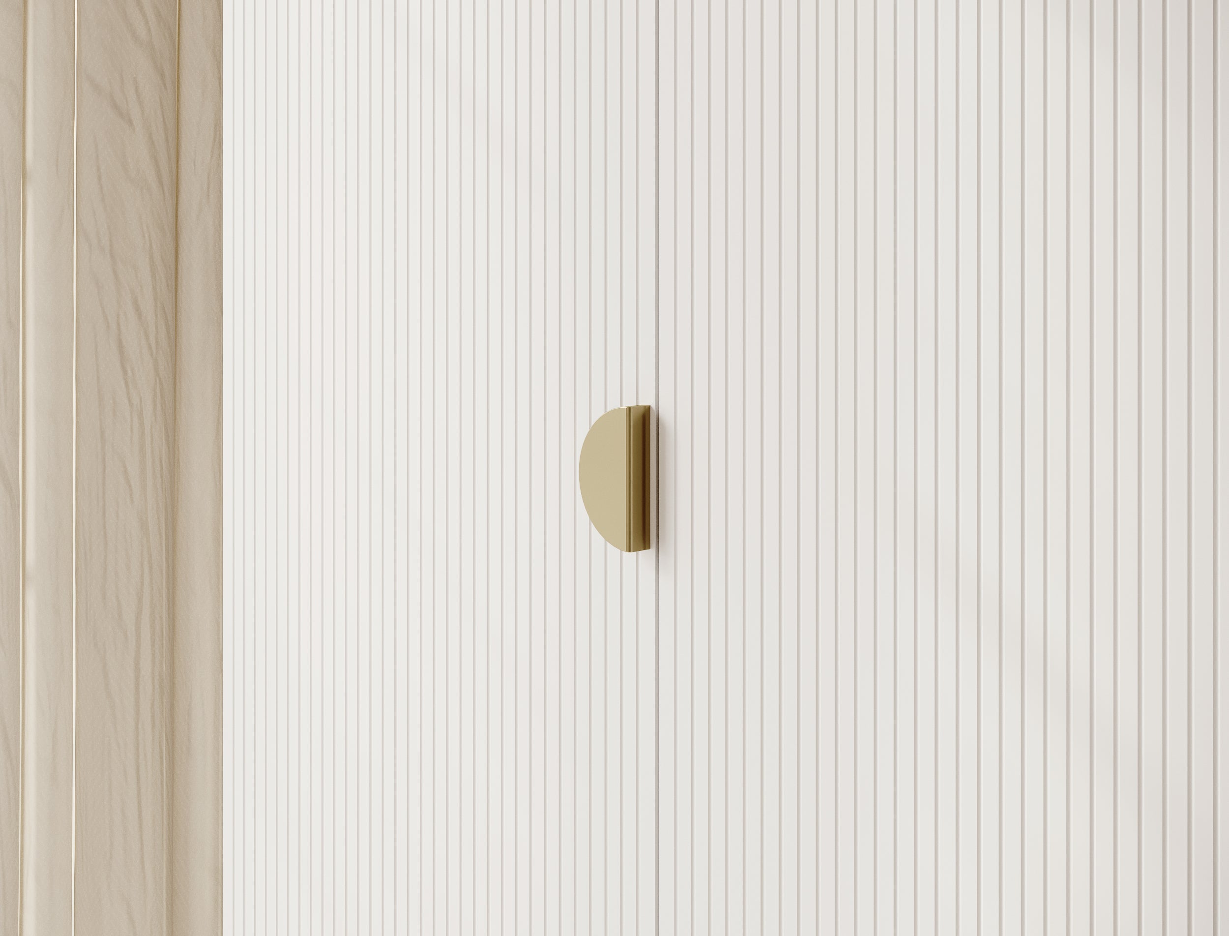 Drehtürenschrank Moonir mit Kleiderstange, Regalen und Schubladencontainer 150 cm Weiß