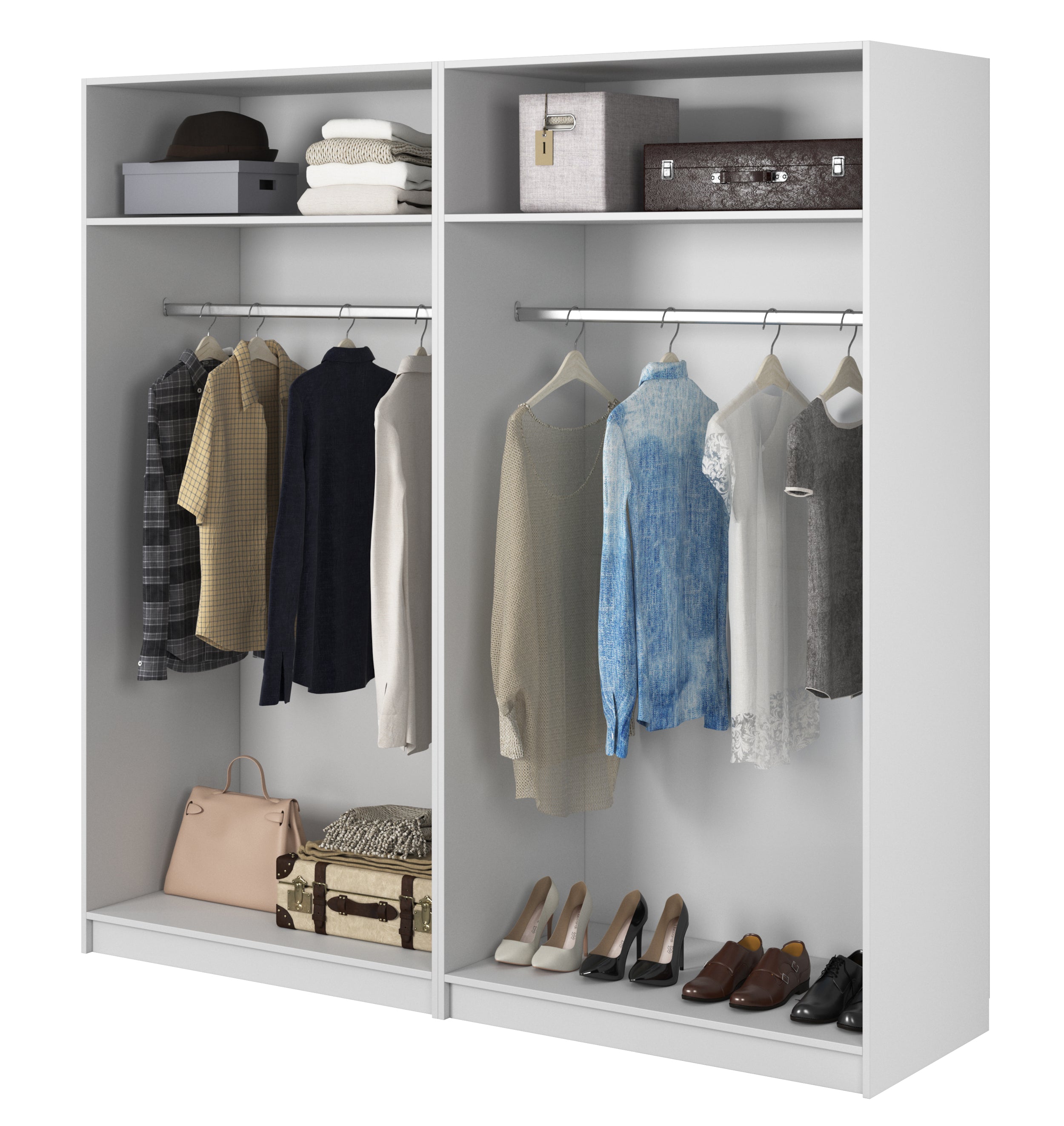 Kaspe Garderobe mit zwei Stangen 200 cm Weiß