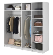 Kaspe Garderobe mit zwei Kleiderstangen und Regalen, 200 cm, Weiß