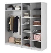 Kaspe Garderobe mit Stange und doppelten Regalen 200 cm Weiß
