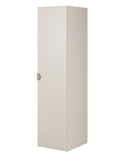 Einzeltüriger Schrank Moonir mit 50 cm Kleiderstange, Grau-Beige
