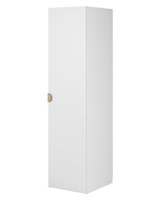 Einzeltüriger Schrank Moonir mit Regalen 50 cm Weiß