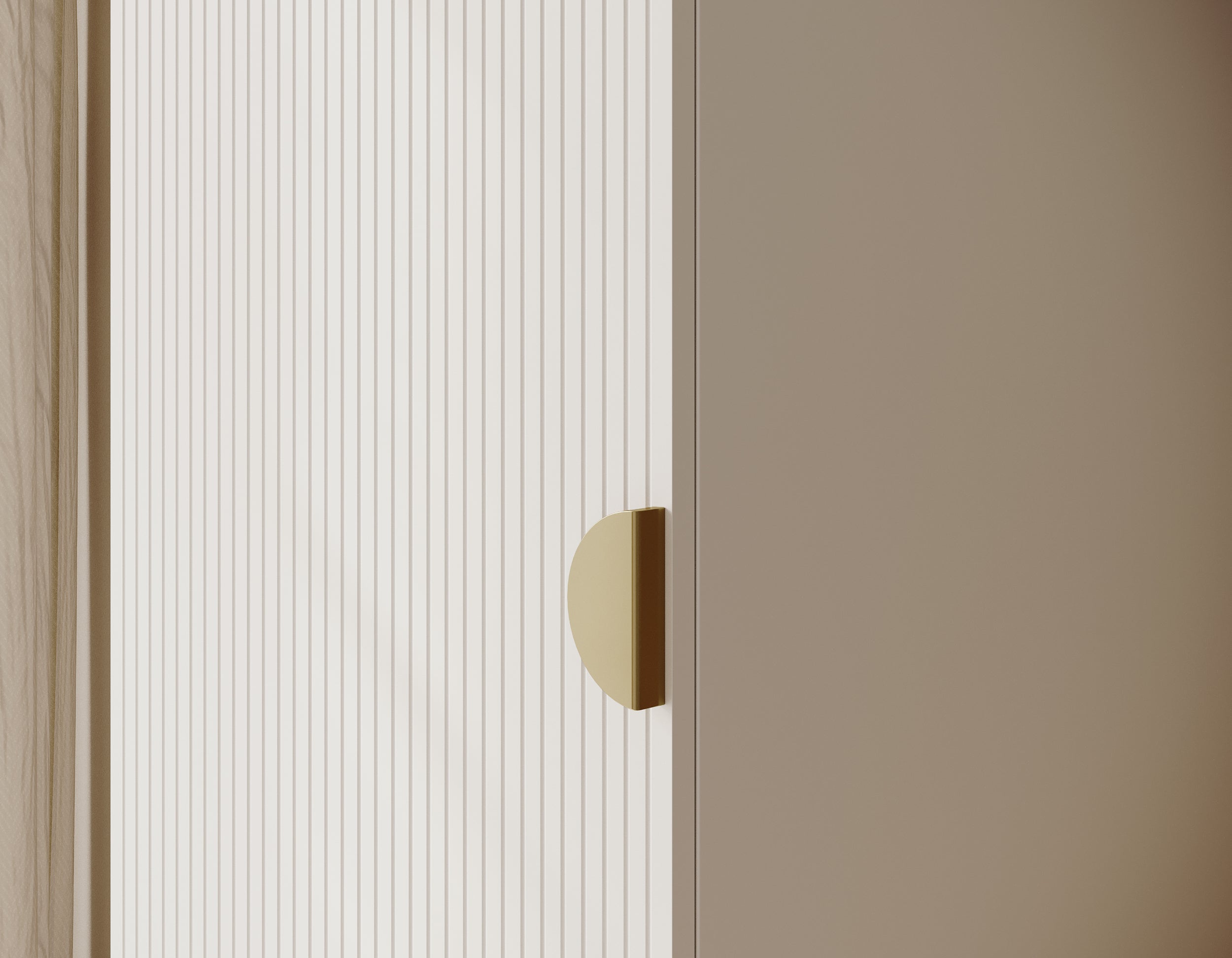 Einzeltüriger Schrank Moonir mit Regalen 50 cm Weiß