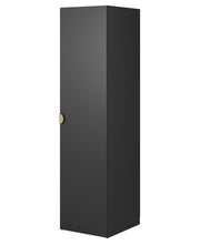 Einzeltüriger Moonir-Schrank mit Kleiderstange, Regalen und 50 cm Container Schwarz