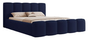 Polsterbett 140x200 cm Moenne mit Stauraum, Metallrahmen, marineblauer Veloursstoff, wasserabweisend